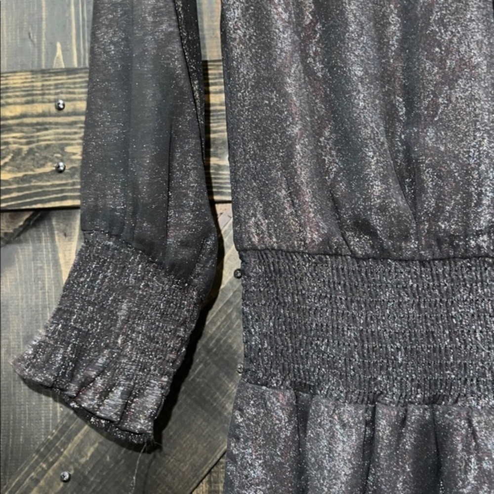 Veronica M Drop Waist Shimmer Dress XS Black Snake Fairy Grunge Whimsigoth Boho