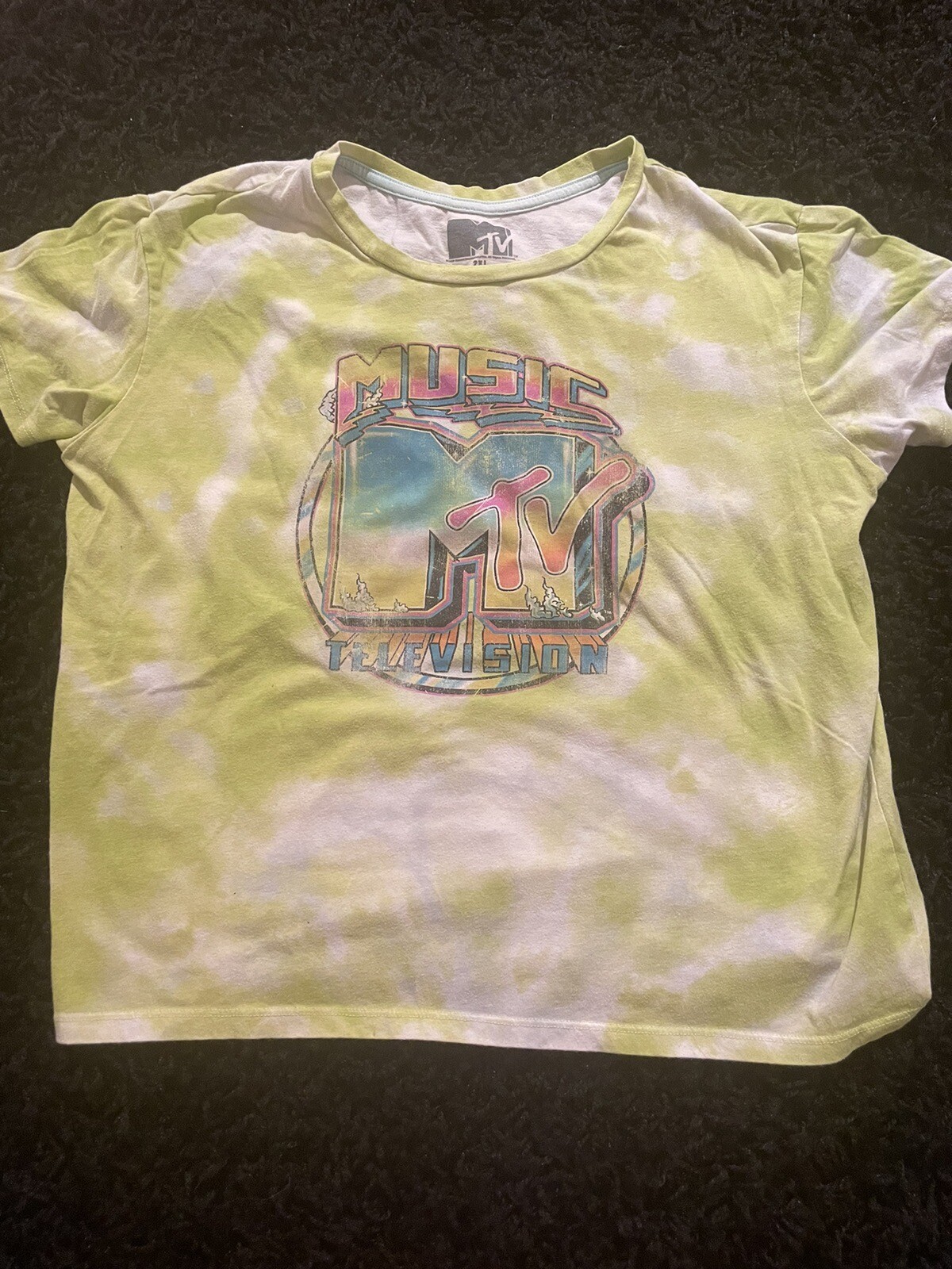 MTV Music Television 80s 90s Tie Dye Classic Logo T Shirt Y2XL/Adult M Crop