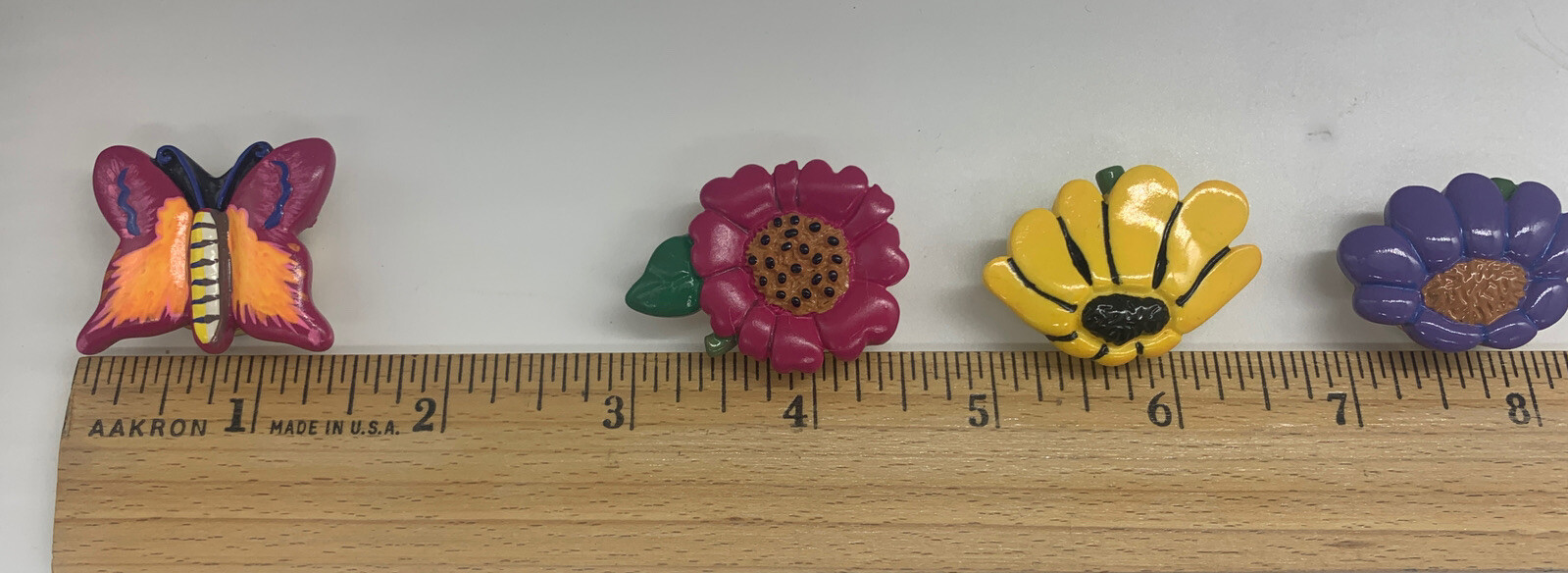 Flowers & Butterfly Button Covers Set of 4 (t)