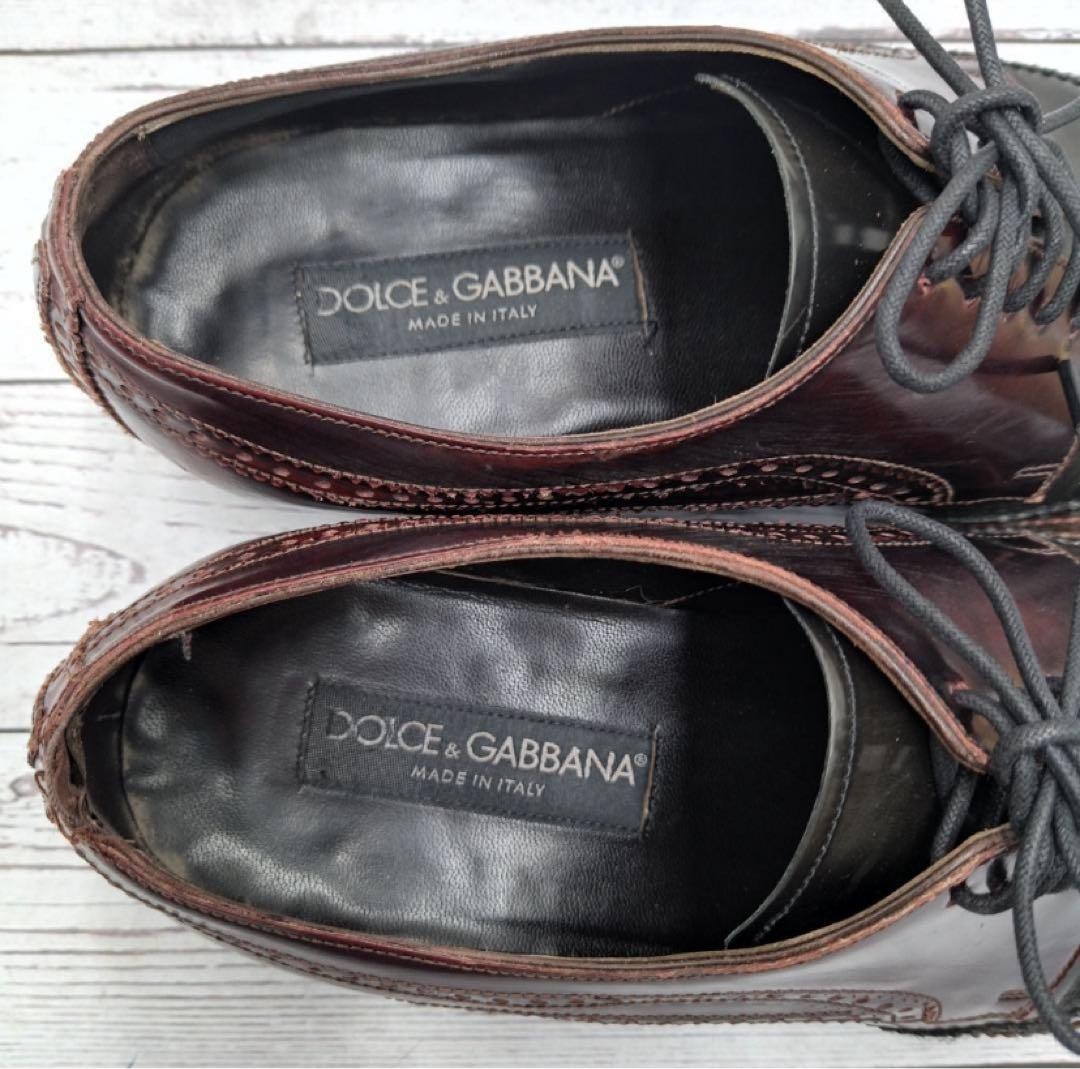 DOLCE & GABBANA Mens Size 7.5 US Pointed Toe Vintage Dress Shoes Made in Italy