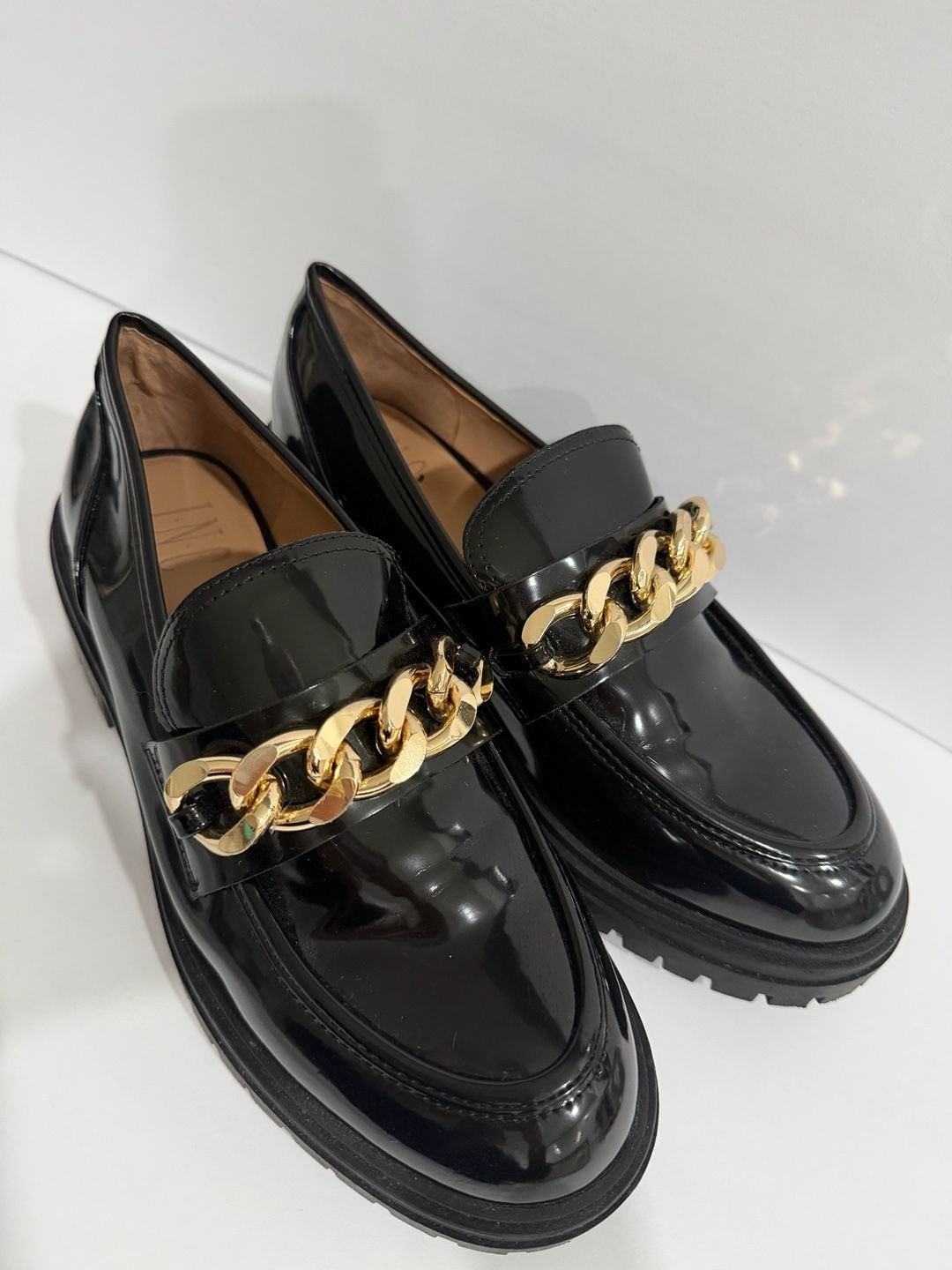 I.N.C. International Concepts Brea Chain-Trim Lug Sole Patent Loafers