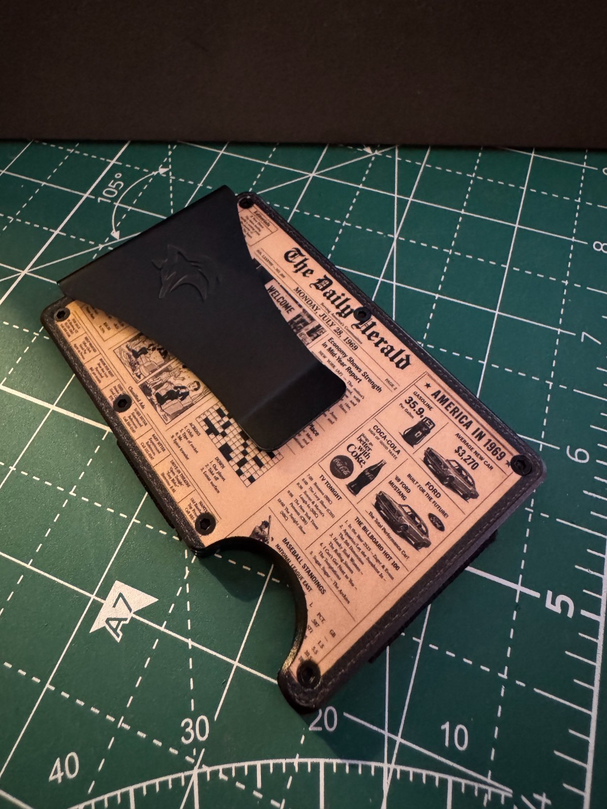Custom Newspaper Metal Wallet Personalized Birthday Anniversary RFID Money Clip