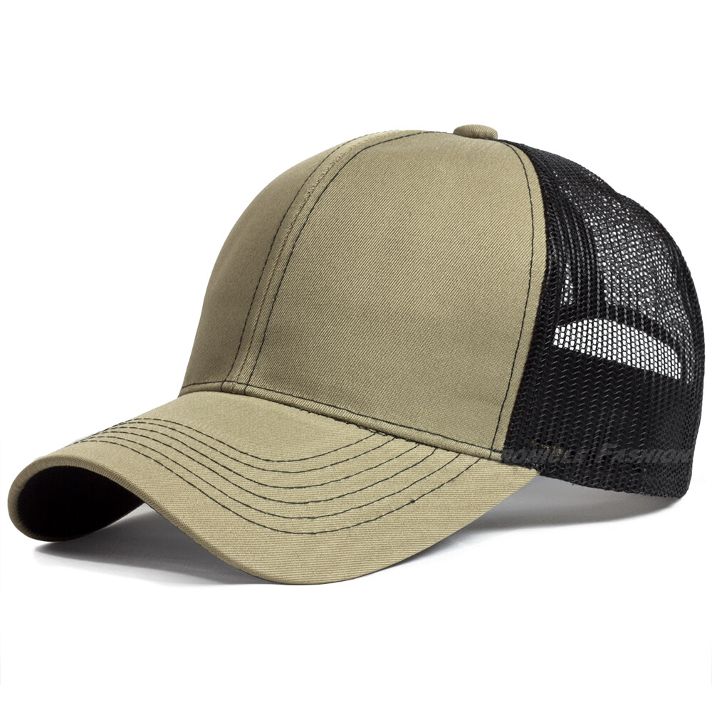 Plain Trucker Hat Mesh Back Snapback Baseball Cap Solid Visor Blank Caps Hats