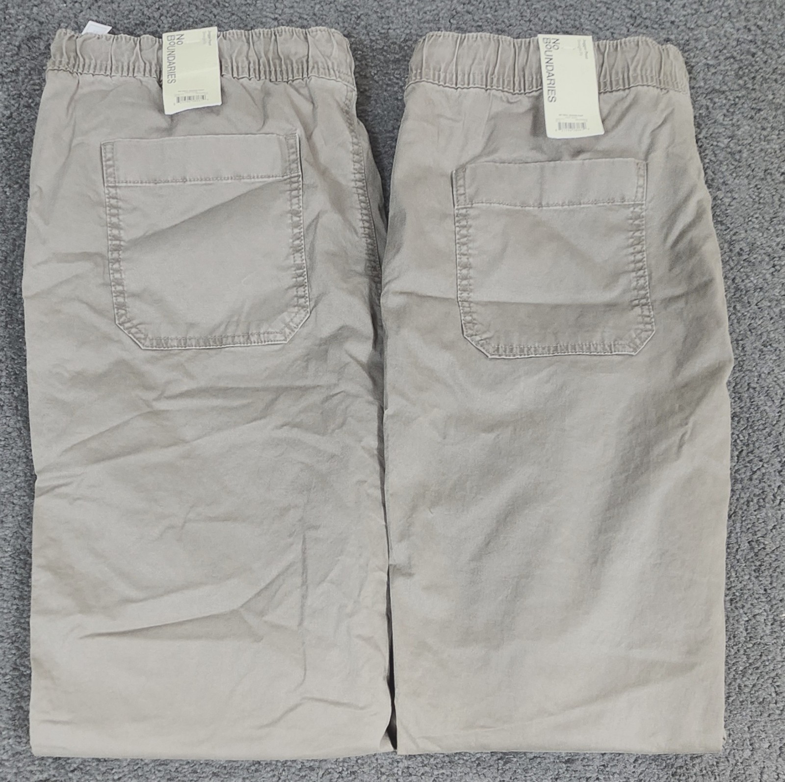 Men’s Jogger Pants Size M 32-34 Taupe “2 PACK” Twill Elastic Waist No Boundaries