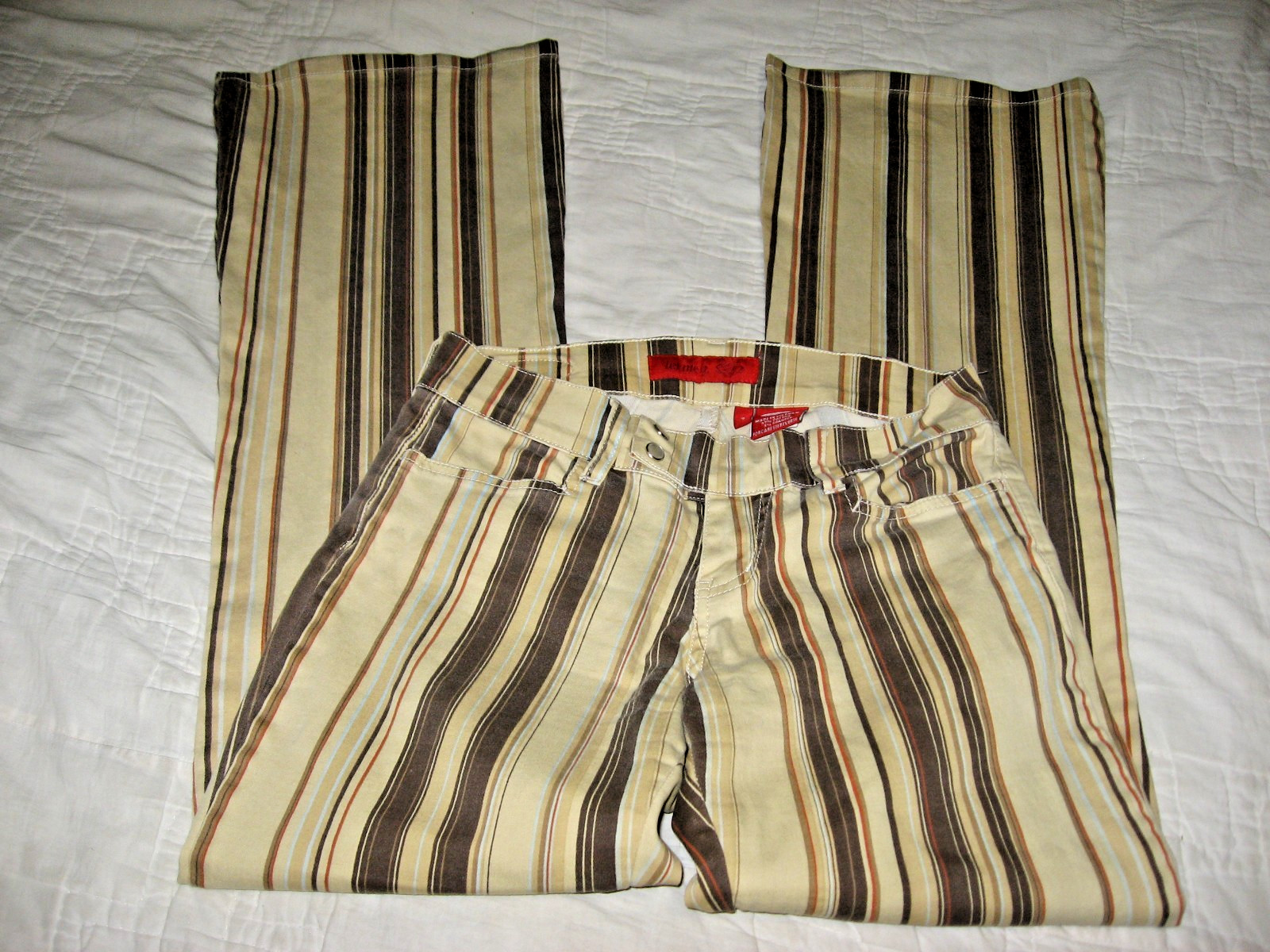 Vintage Bongo Let Me B Women’s Striped Flare Bell Buttom Pants 7 28 x 32