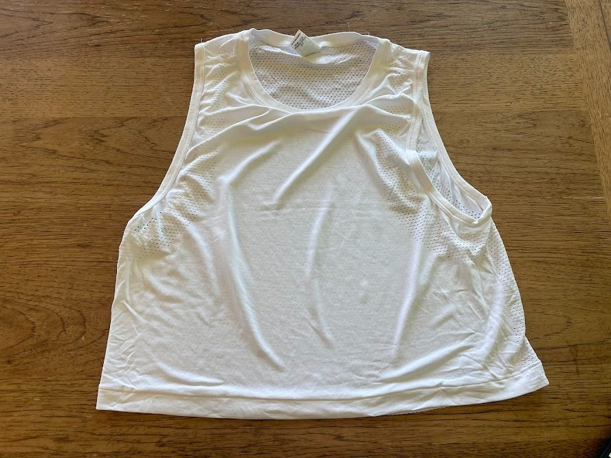 PINK Victoria’s Secret Optic White MEDIUM Seamless Drapey Muscle Tank Top VS