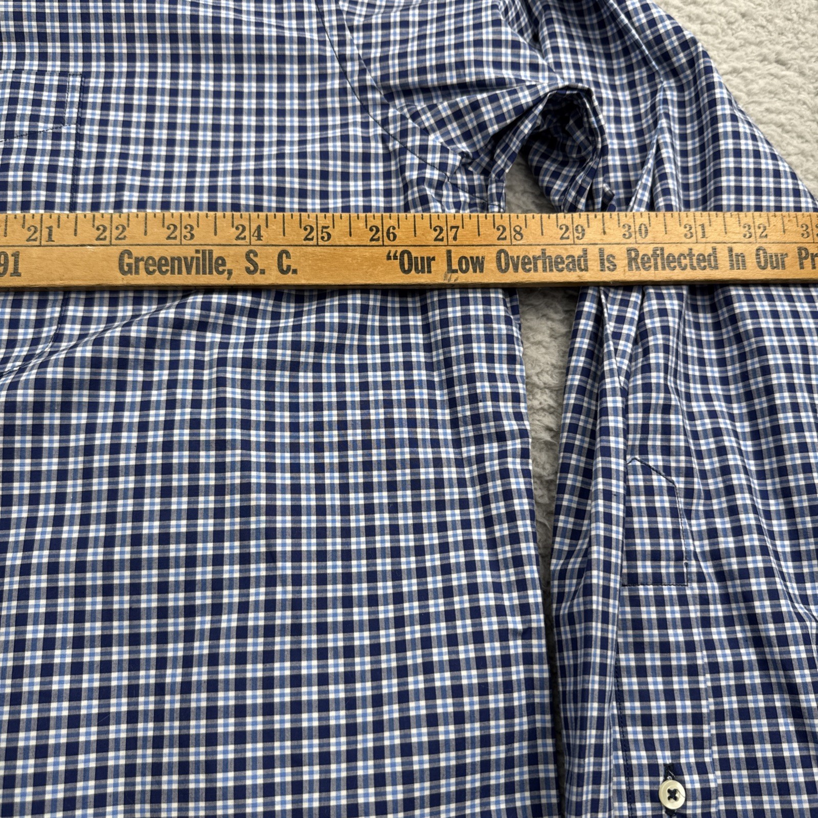 Kevin’s Plantation Collection Mens XXL 2XL Cotton Plaid L/S Classic Button-Down