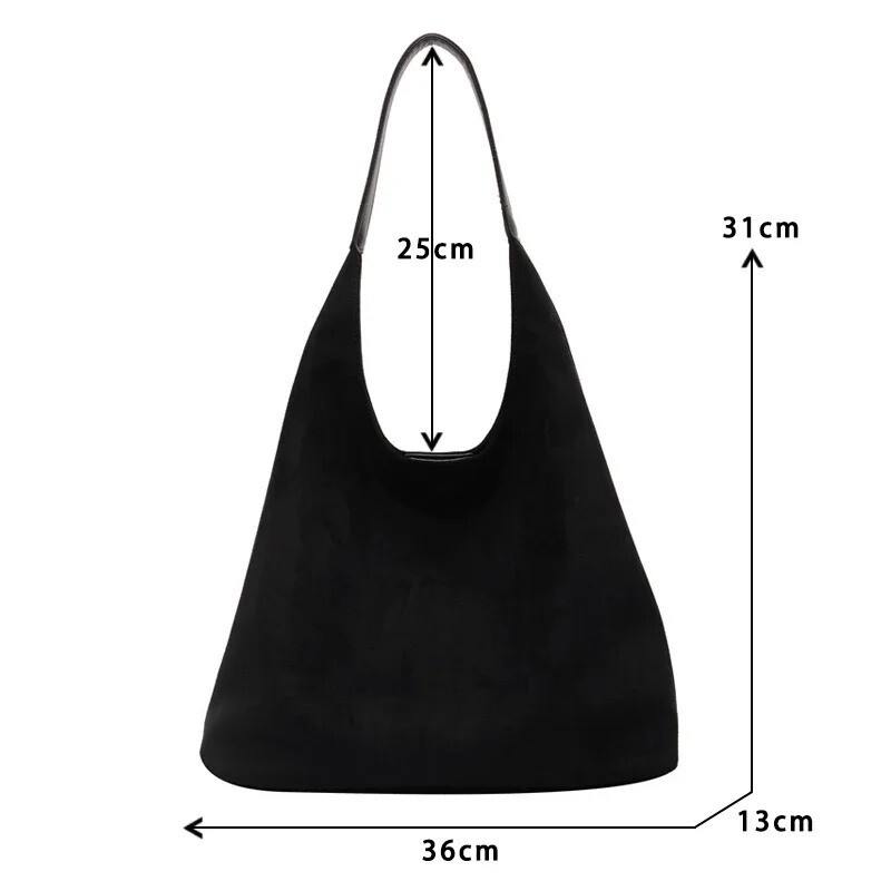 Vintage Women’s Bag Large Capacity Suede Shoulder Bag Casual Commuter Retro Bag