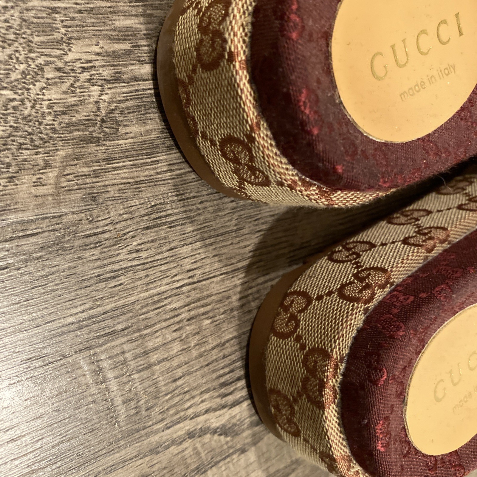 Sz 8 Gucci Angelina GG Supreme Platform Slide Sandals 573018
