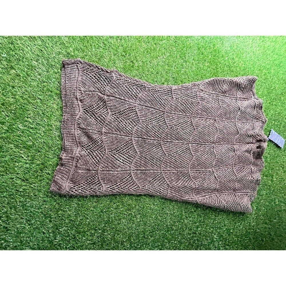 Pretty Angel Tunic Sweater Womens Small Medium Brown Knit Dolman Batwing Sleeve