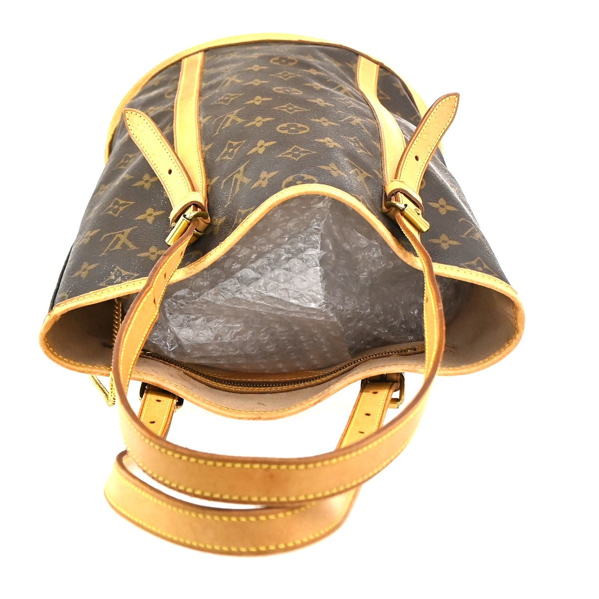 LOUIS VUITTON BUCKET GM Shoulder Tote Bag Monogram Leather Brown M42236 33TA609