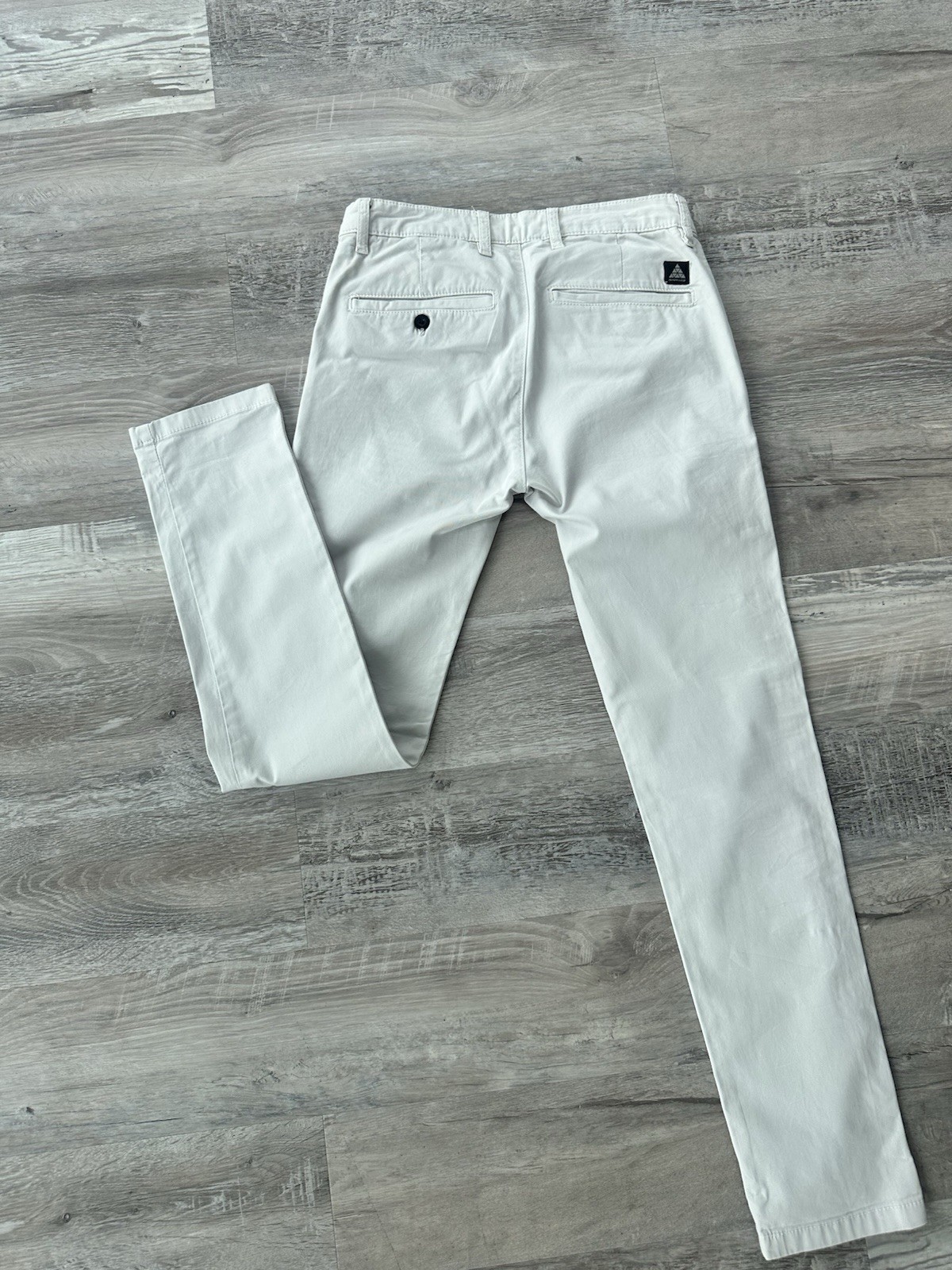 ZARA Men’s Ivory Slim Tapered Chino Pants Cotton Twill Flat Front 29
