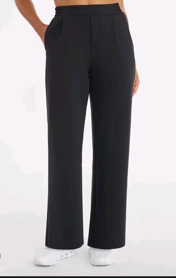 Avia Black Elastic Waistband Wide Leg Lightweight Pullover Pants Size XXL (20)
