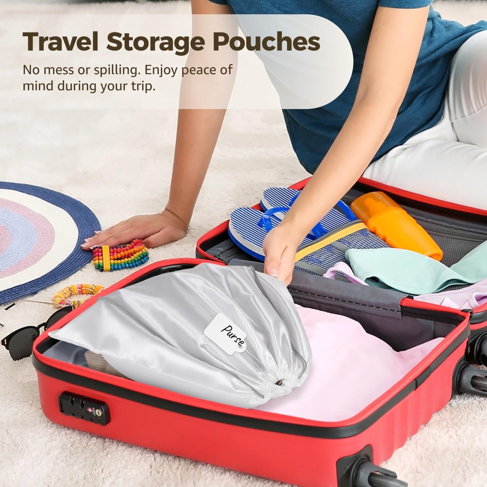 20 Pcs Dust Bags for Handbags and Purses, Large Drawstring 19.7*15.7in, White