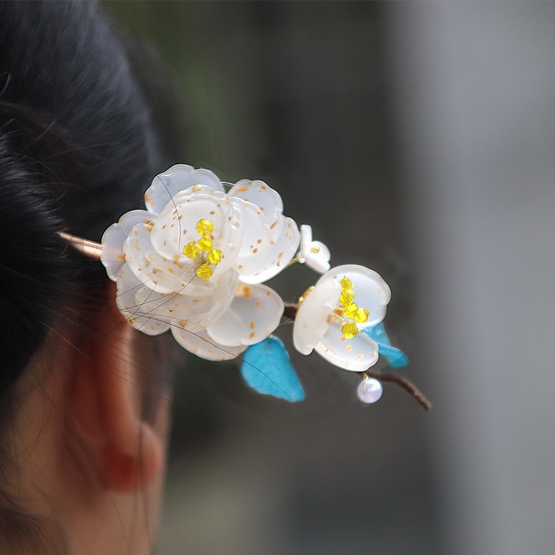 Camellia Hairpin Traditional Chinese Hair Stick Hair Accessories Hanfu Qipao