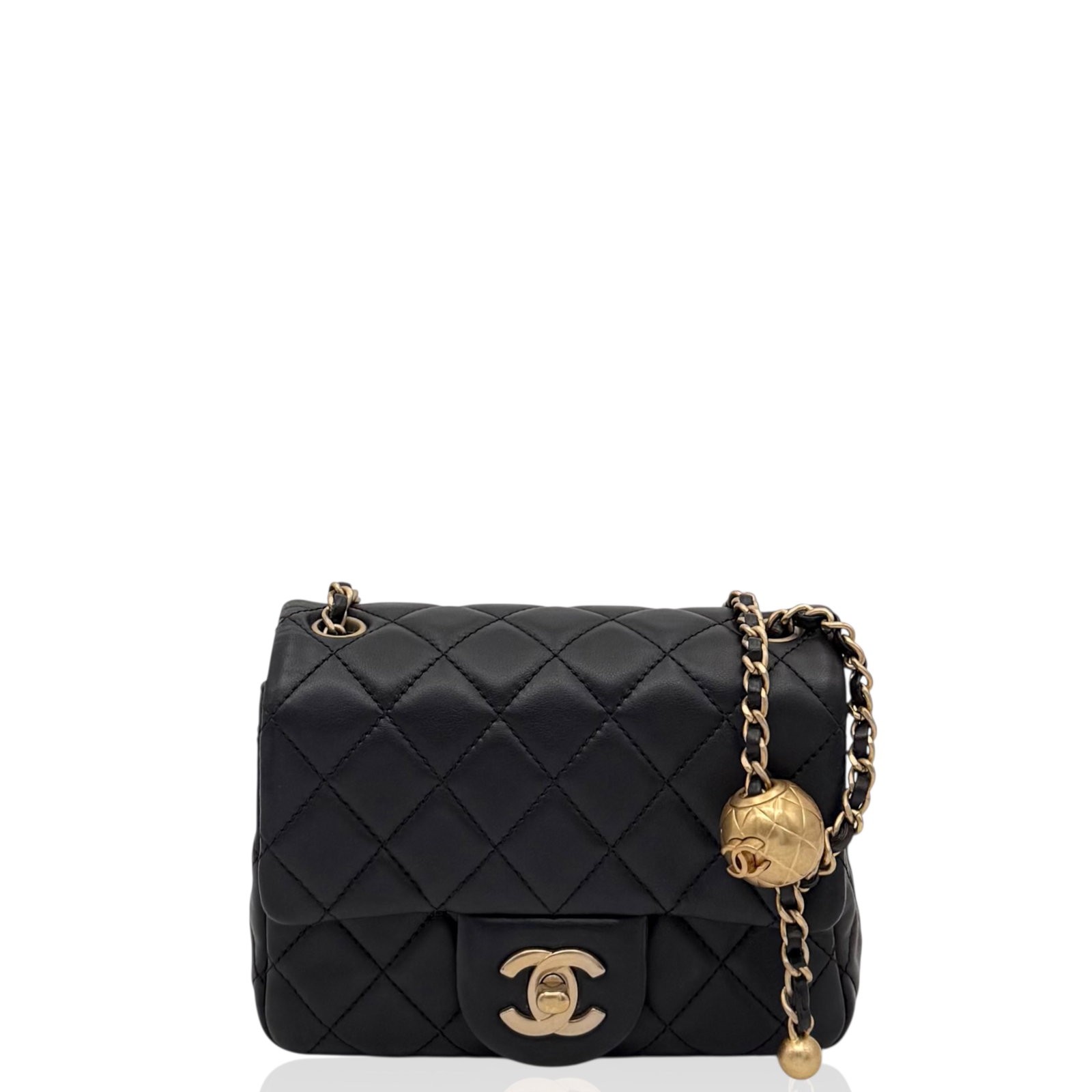 Chanel Mini Pearl Crush Flap Black Lambskin (ag1213n0)