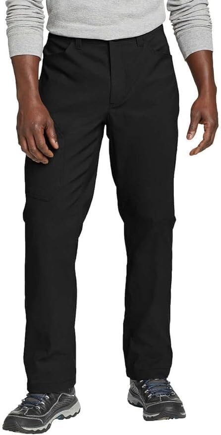 42 x 32 Eddie Bauer Mens Fleece Lined 2-Way Stretch Tech Pant – Black – 1553609
