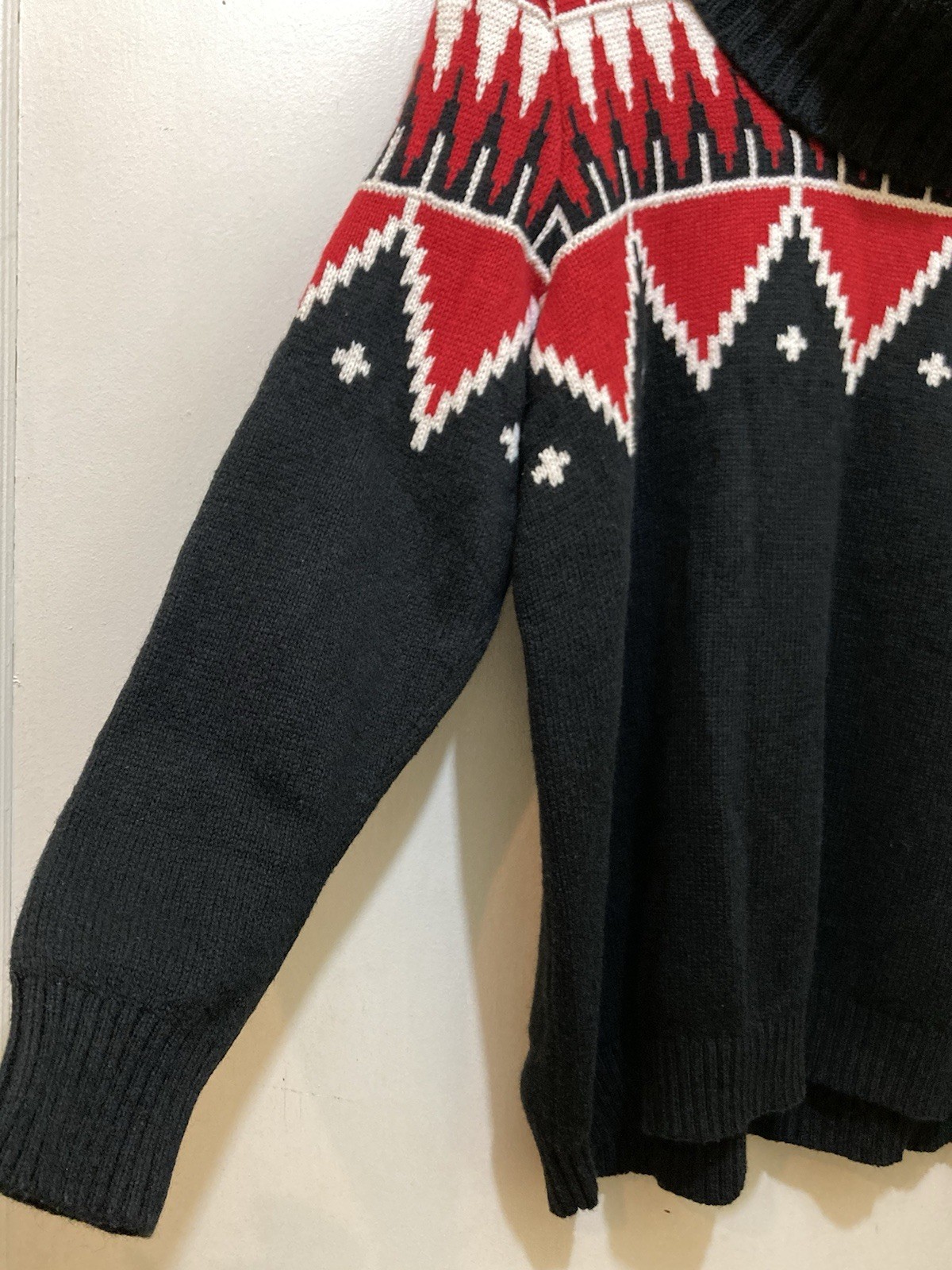 Ralph Lauren Women Cowl Neck Sweater 1X Nordic Fair Isle Wool Blend Southwestern