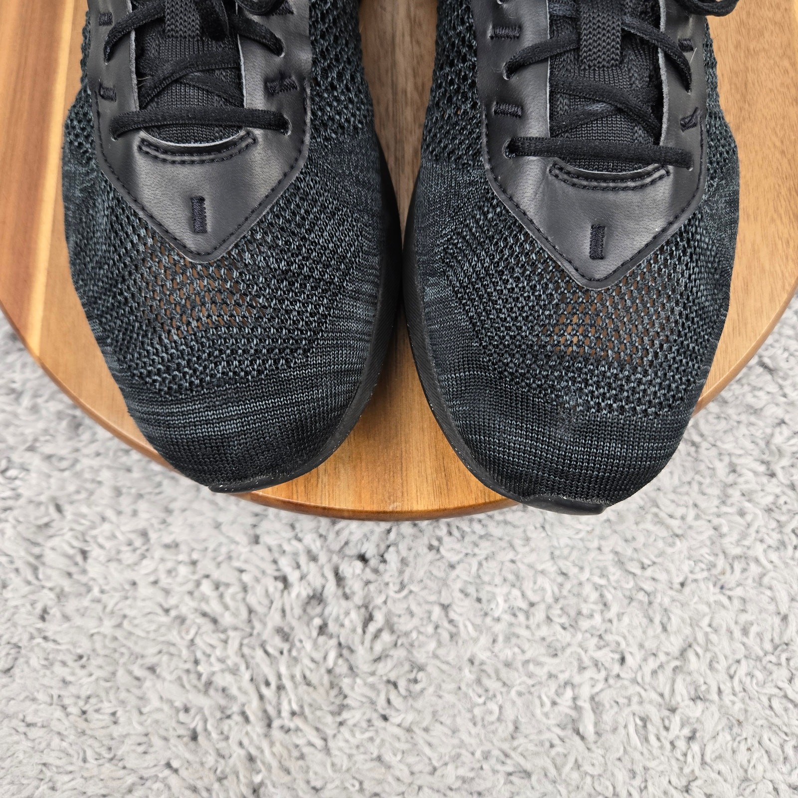 Nike Mens 12 Air Max Flyknit Racer Triple Black Casual Daily Lifestyle Sneaker