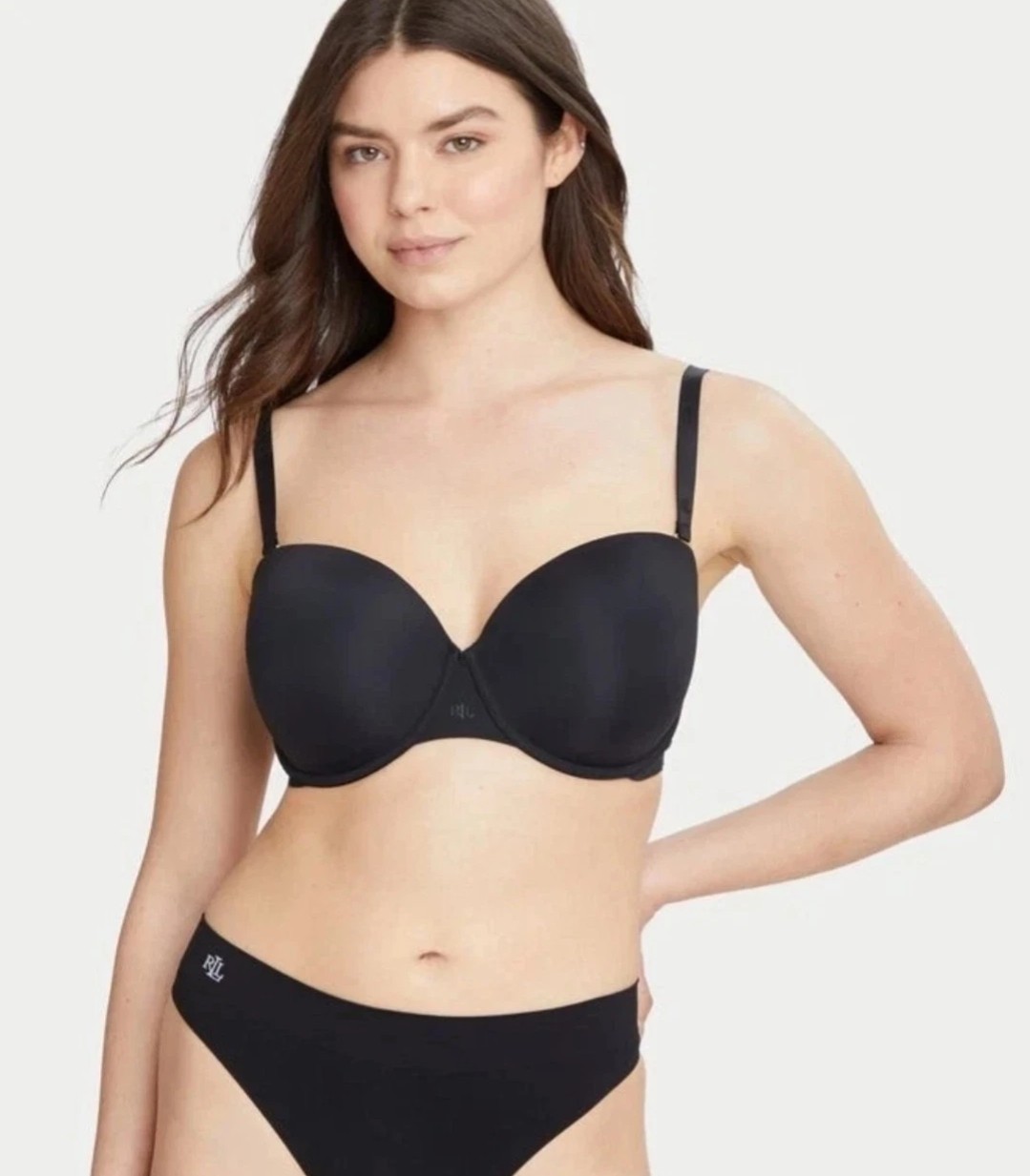 Lauren Ralph Lauren Womens Luxe Smoothing Convertible Strapless Bra Black $68