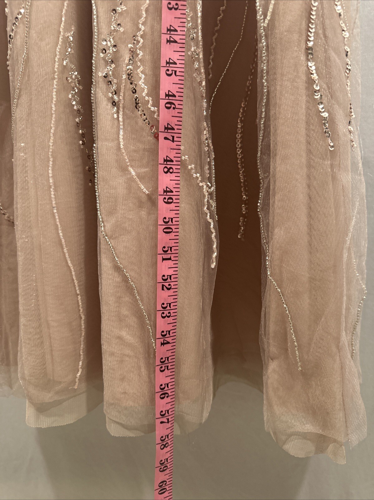 NEW $379 Xscape [ 6 ] V Neck Beaded Chiffon A Line Gown In Blush Pink #J501