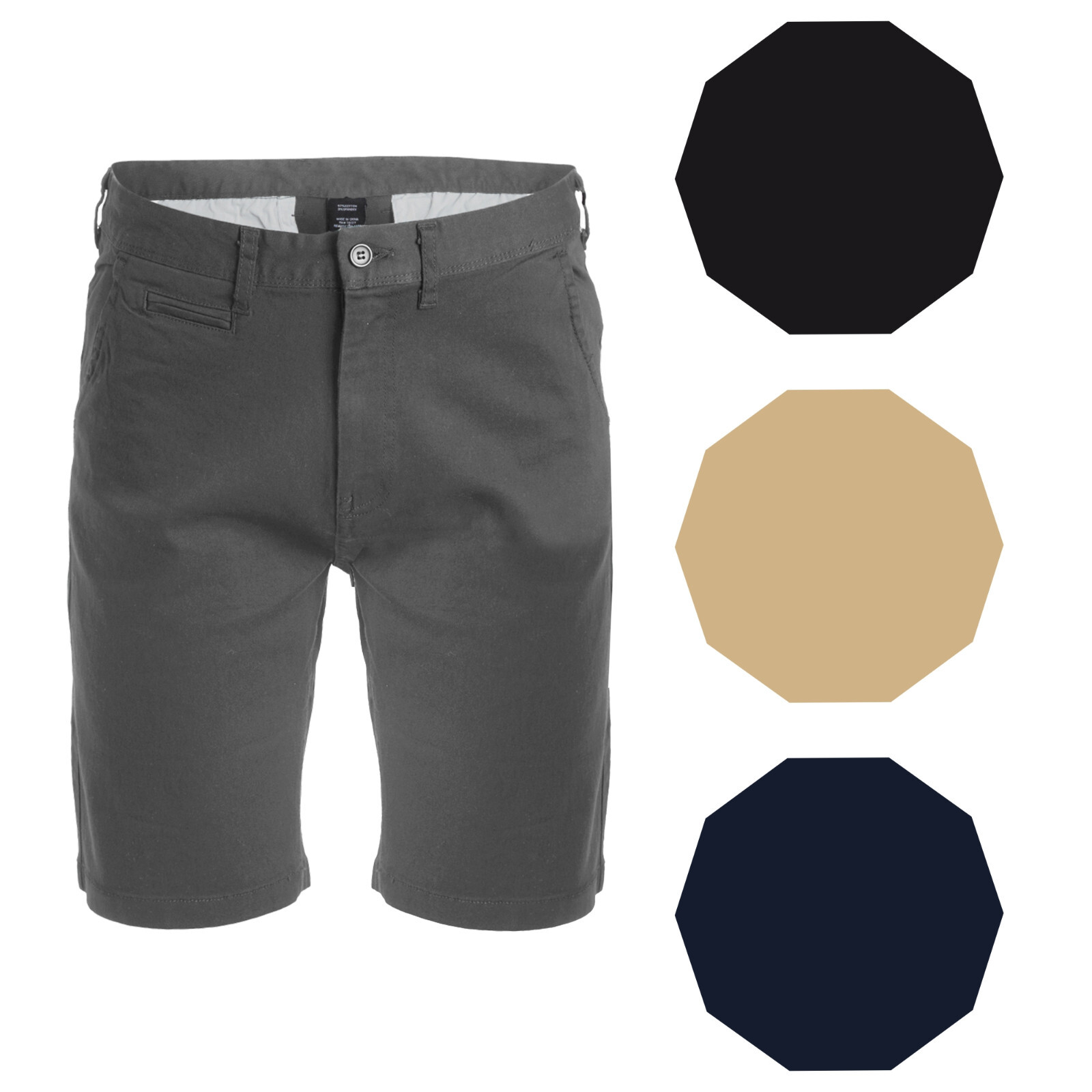 Mens Cotton Flex Stretch 4-Pockets Chino Shorts (Sizes 30-42) NEW FREE SHIPPING