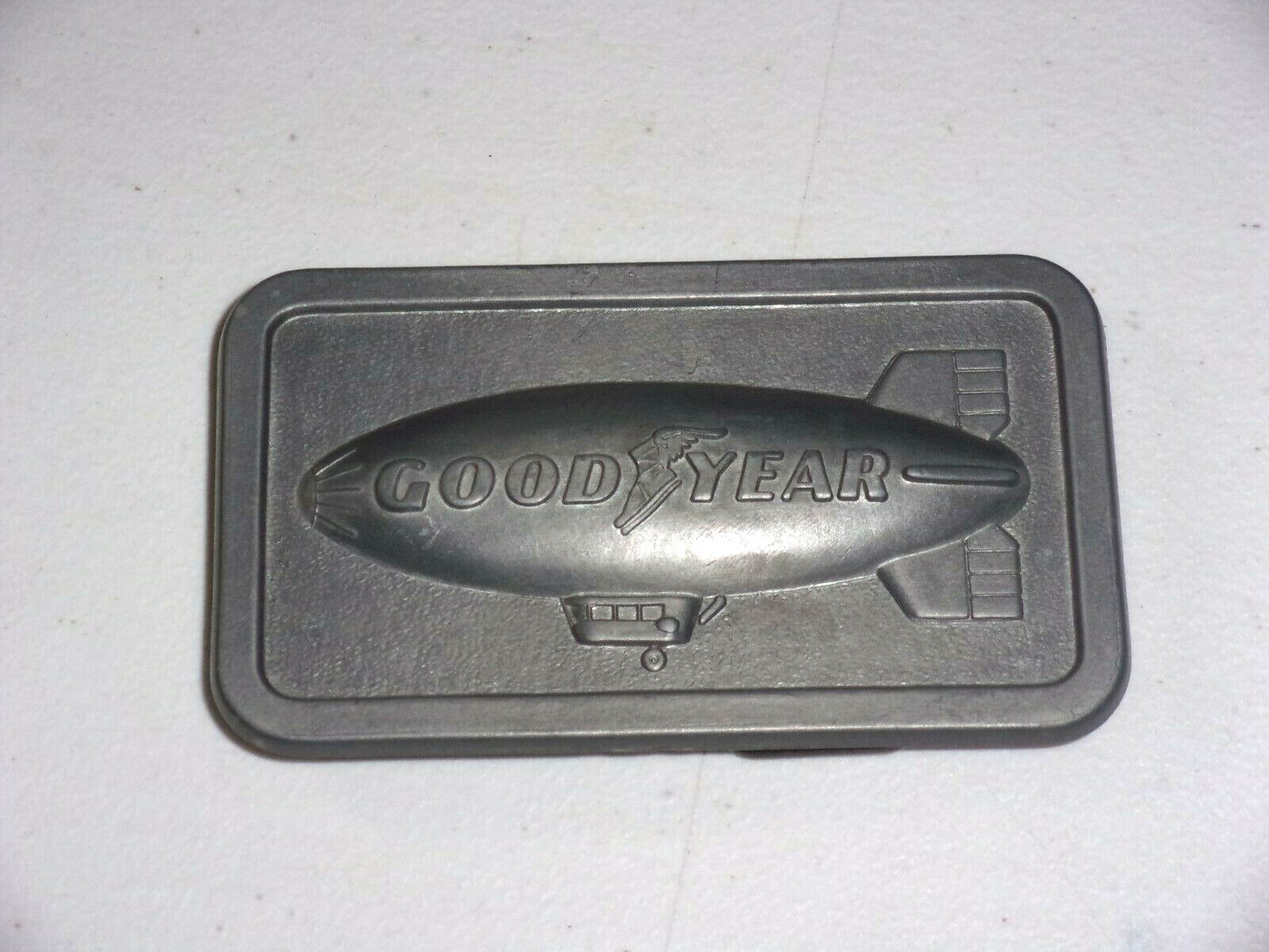 Vintage 1974 GOOD-YEAR Blimp Tire & Rubber Company Belt Buckle 3.5″