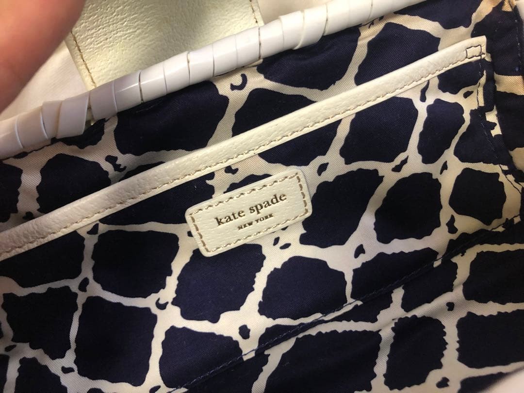 Kate Spade New York Woven White Clutch Bag Shoulder Authentic item from Japan