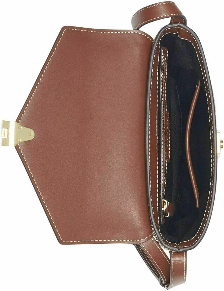 Calvin Klein Lock Leather Bucket Bag, Brown NIP