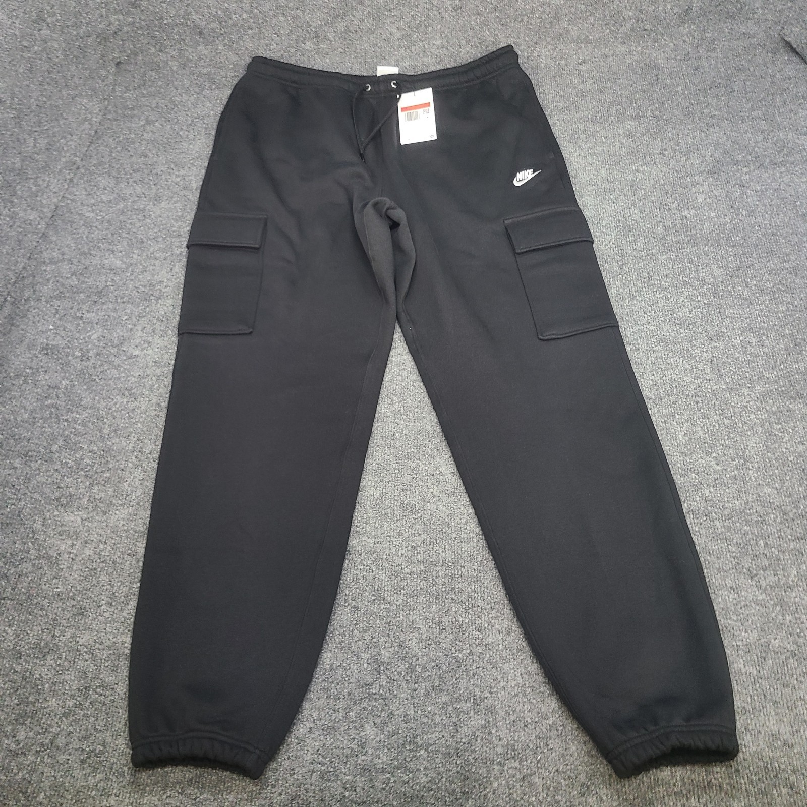Nike Pants Mens Large Black Futura Club Fleece Cargo Cuff Brushed Jogger Sweats