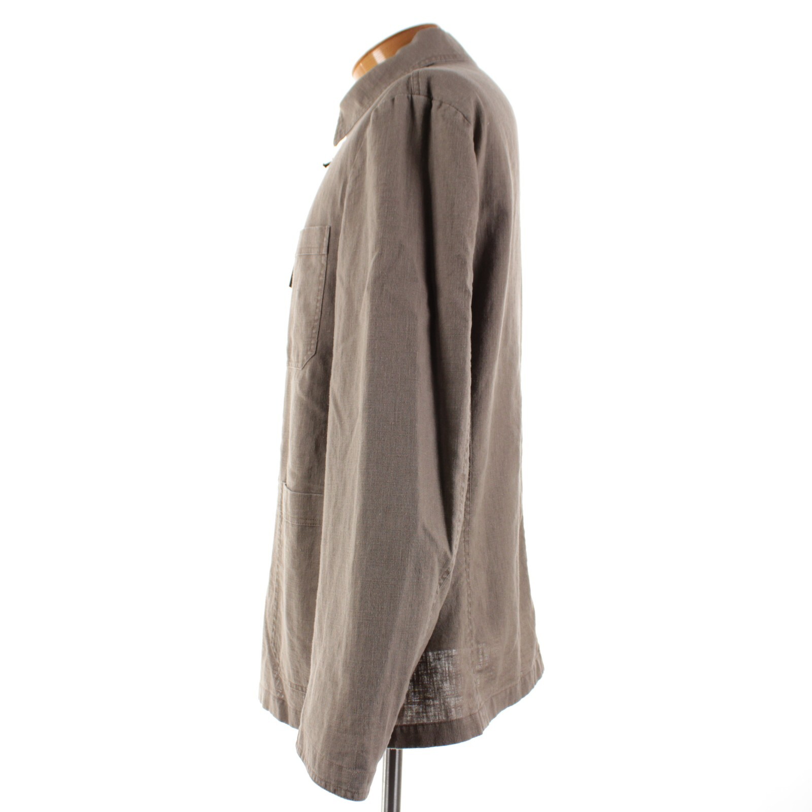 Waterville NWT 100% Linen Overshirt Size 58 (3XL US) Barret In Solid Brown