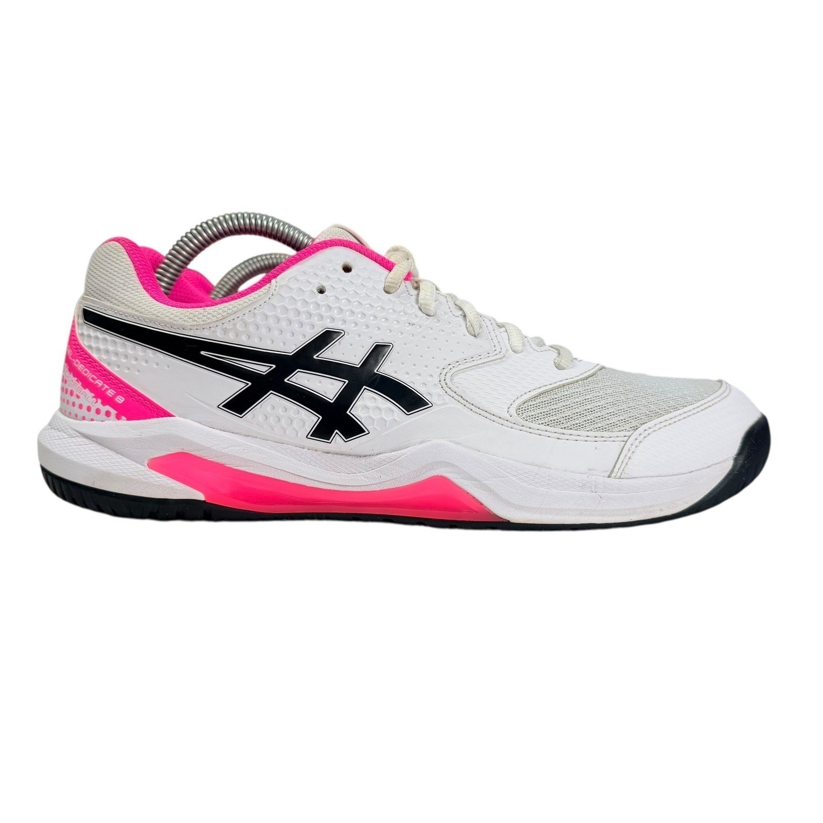 ASICS Gel Dedicate 8 Pickleball Sneakers Women 10 White Pink Athletic Shoes