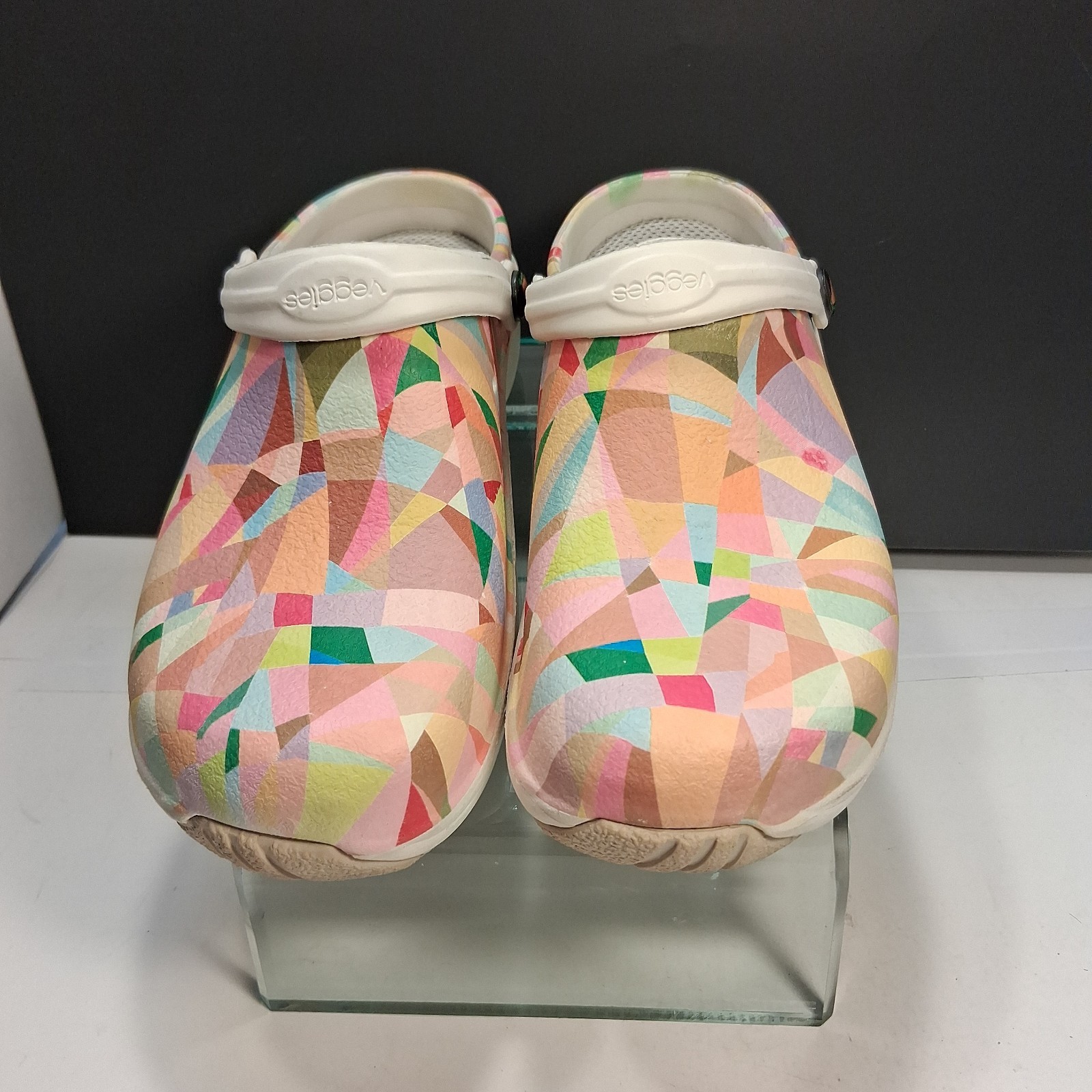 “Veggies” Croc Alternative Multi-color Padded Removable Insole Clogs Size 9