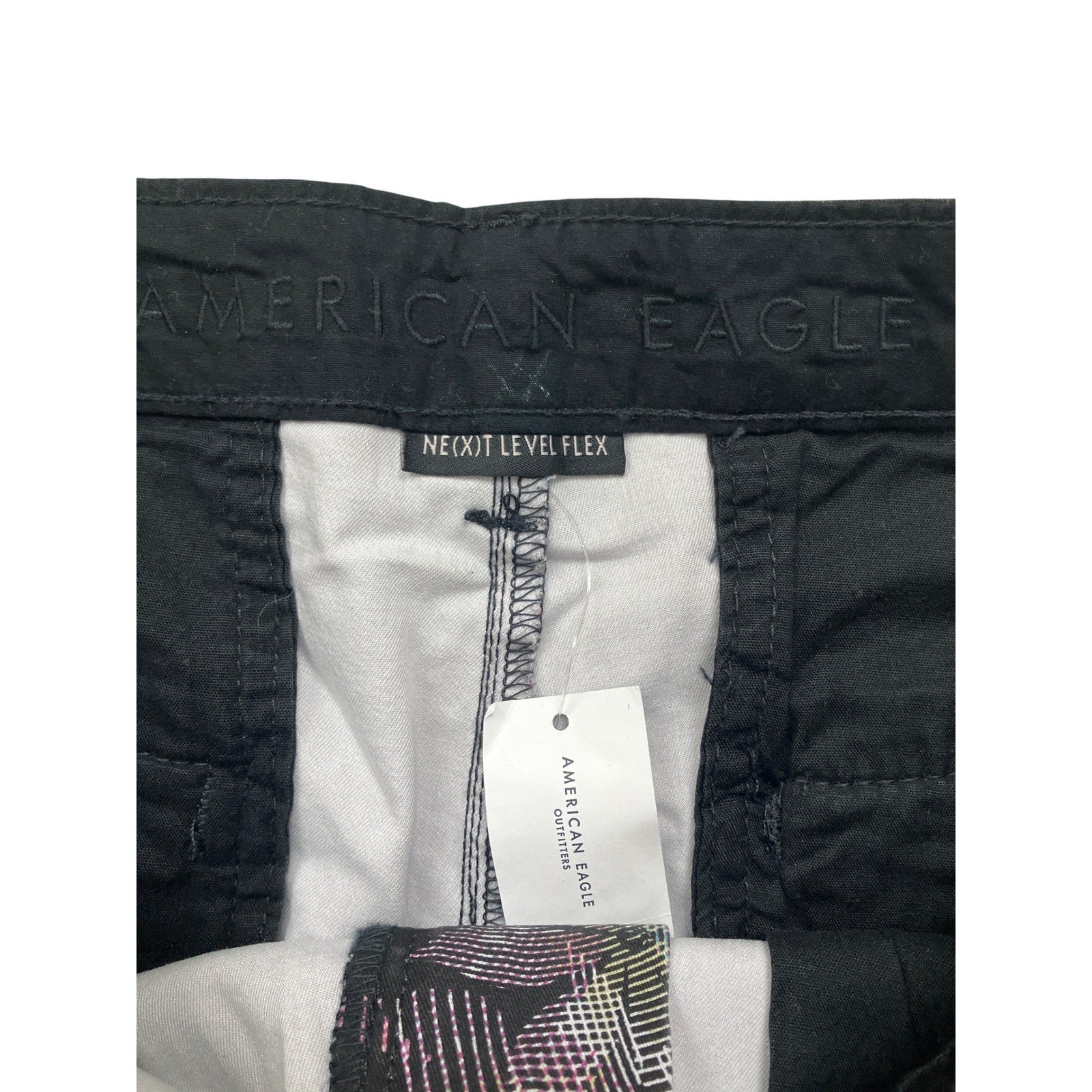 American Eagle Mens Next Level Flex Classic 10 Shorts Black Tropical NWT 33