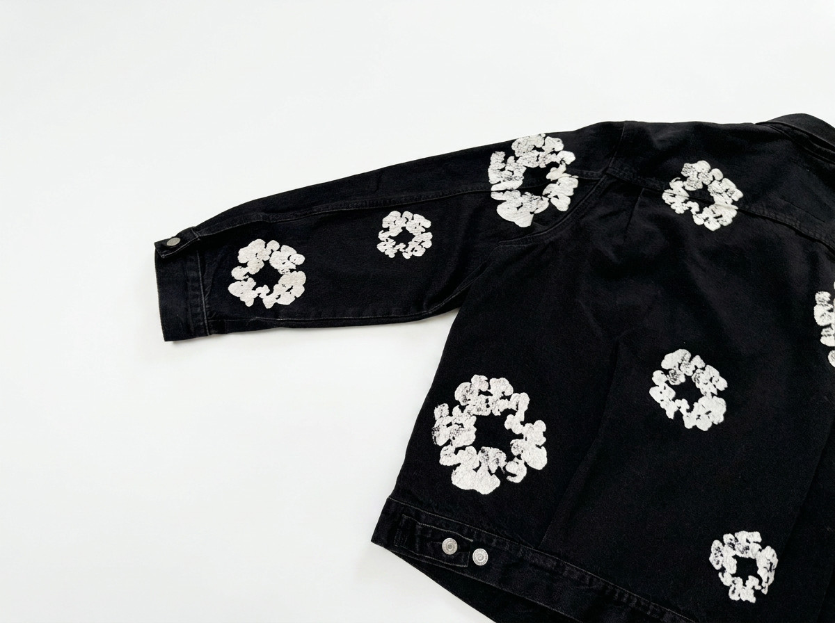 Denim Tears x Levi’s Type II Cotton Wreath Trucker Jacket Black Mens Size XL