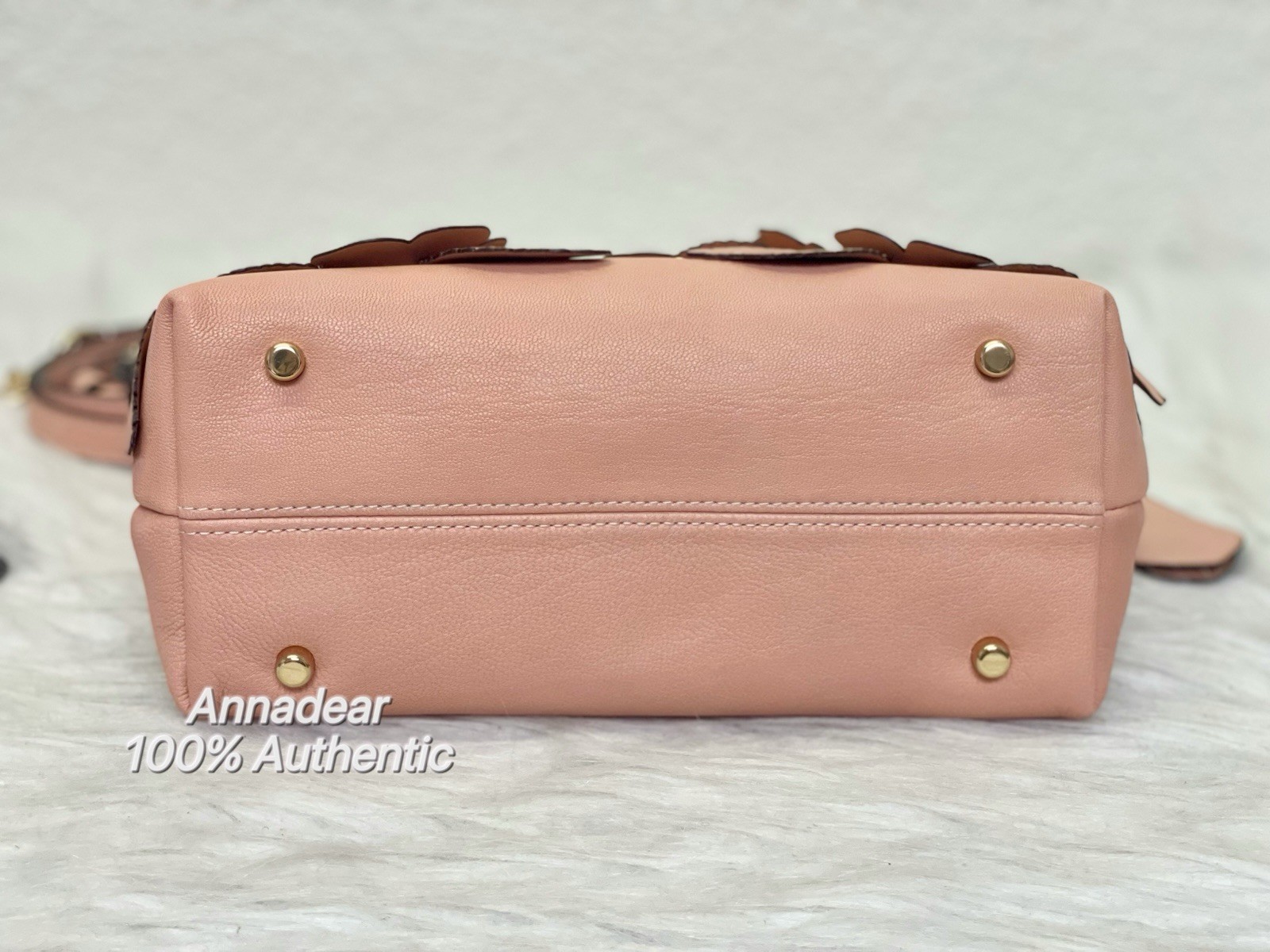 NWT COACH CDY44 Emory Top Handle Bag with Floral Appliqué in Light Pink