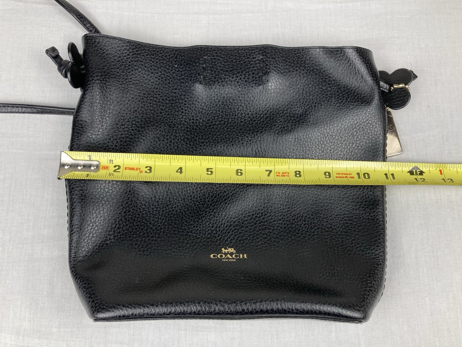AUTHENTIC COACH LEATHER DERBY CROSSBODY FLOWER BAG BLACK F58661 VGC!