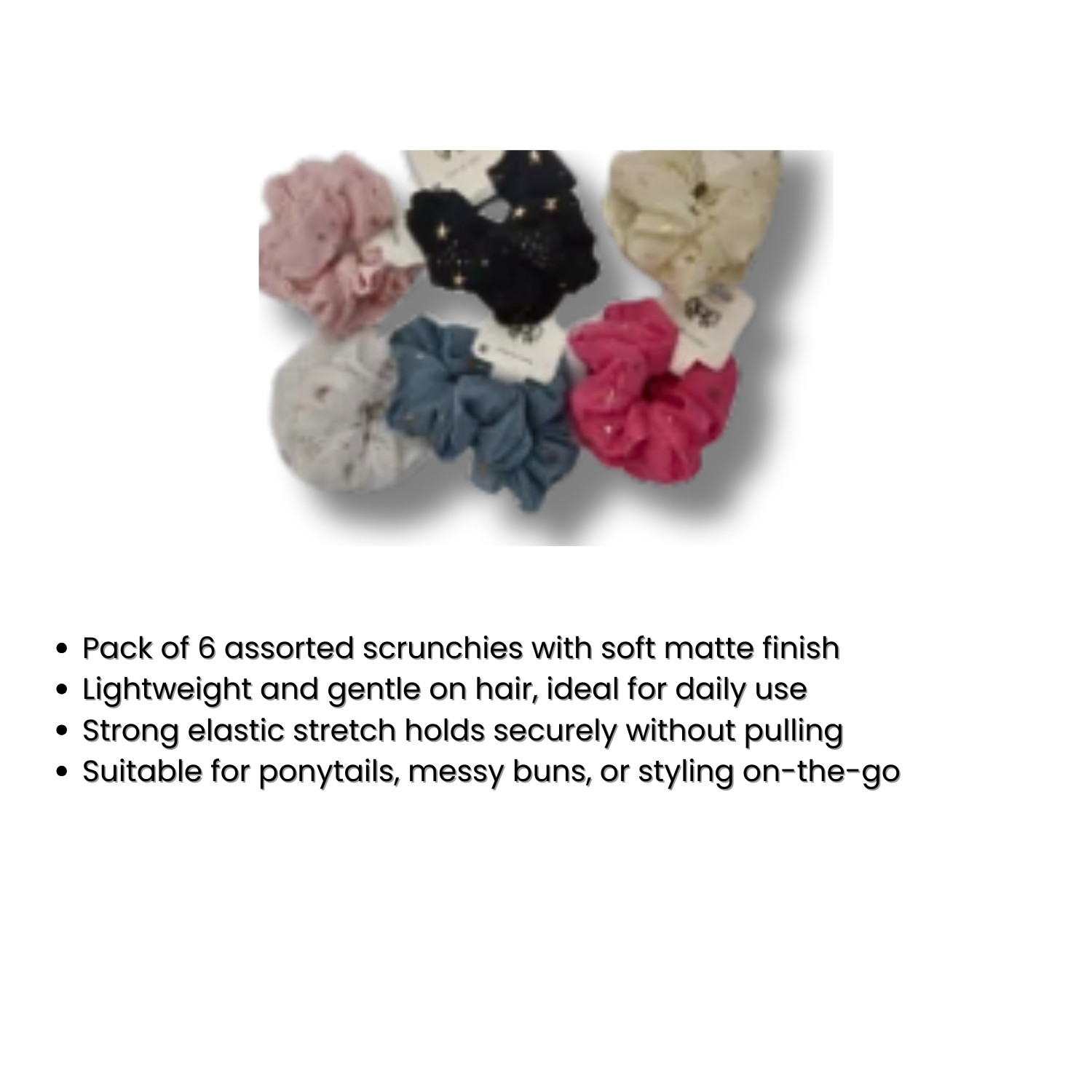 Pentagram Hot Drill Bit Hair Rings – Pink, Blue, Black, White, Beige