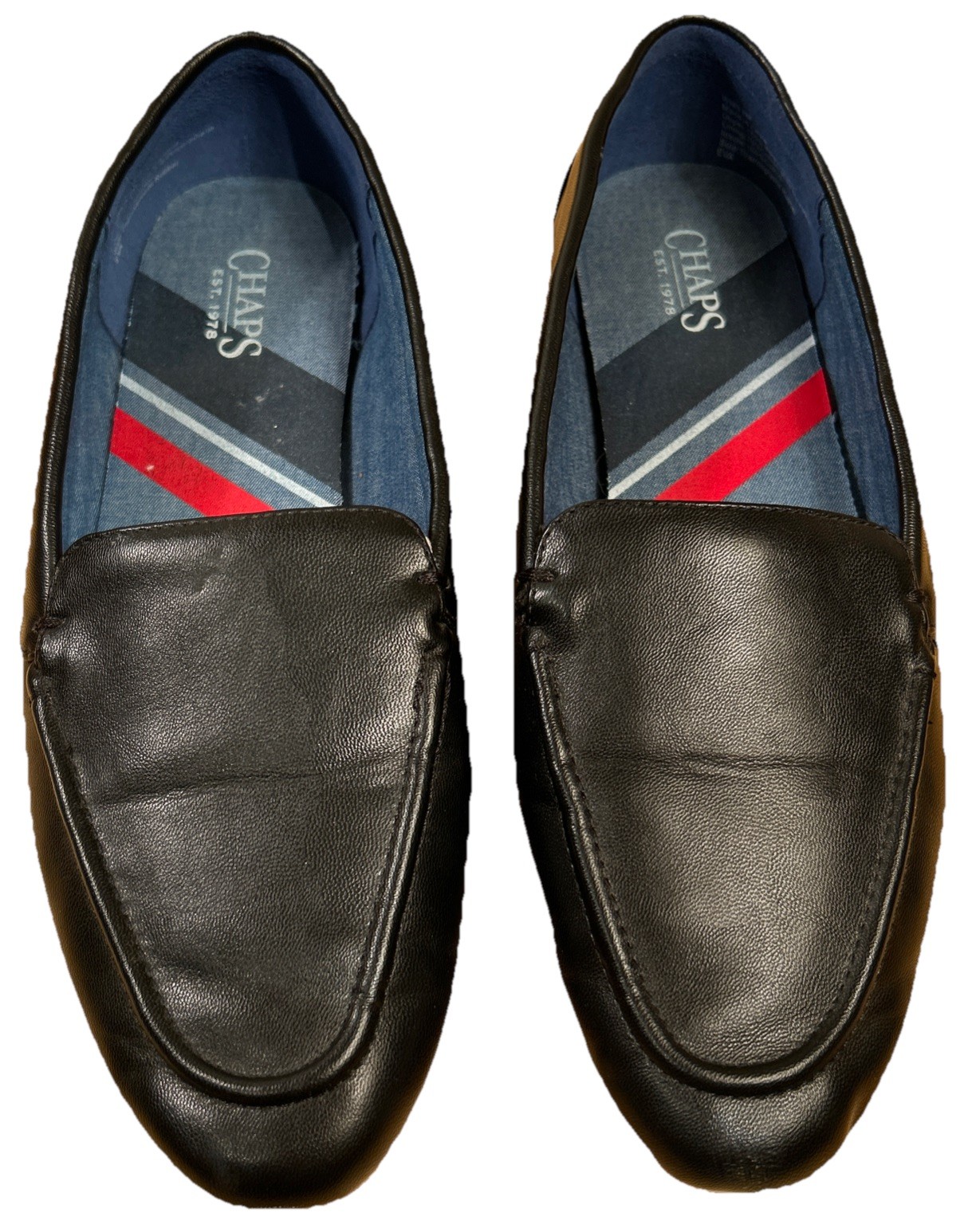 Ralph Lauren Black Slip-On Flat Loafers Shoes Size 8 M Almond Toe Chaps Eva