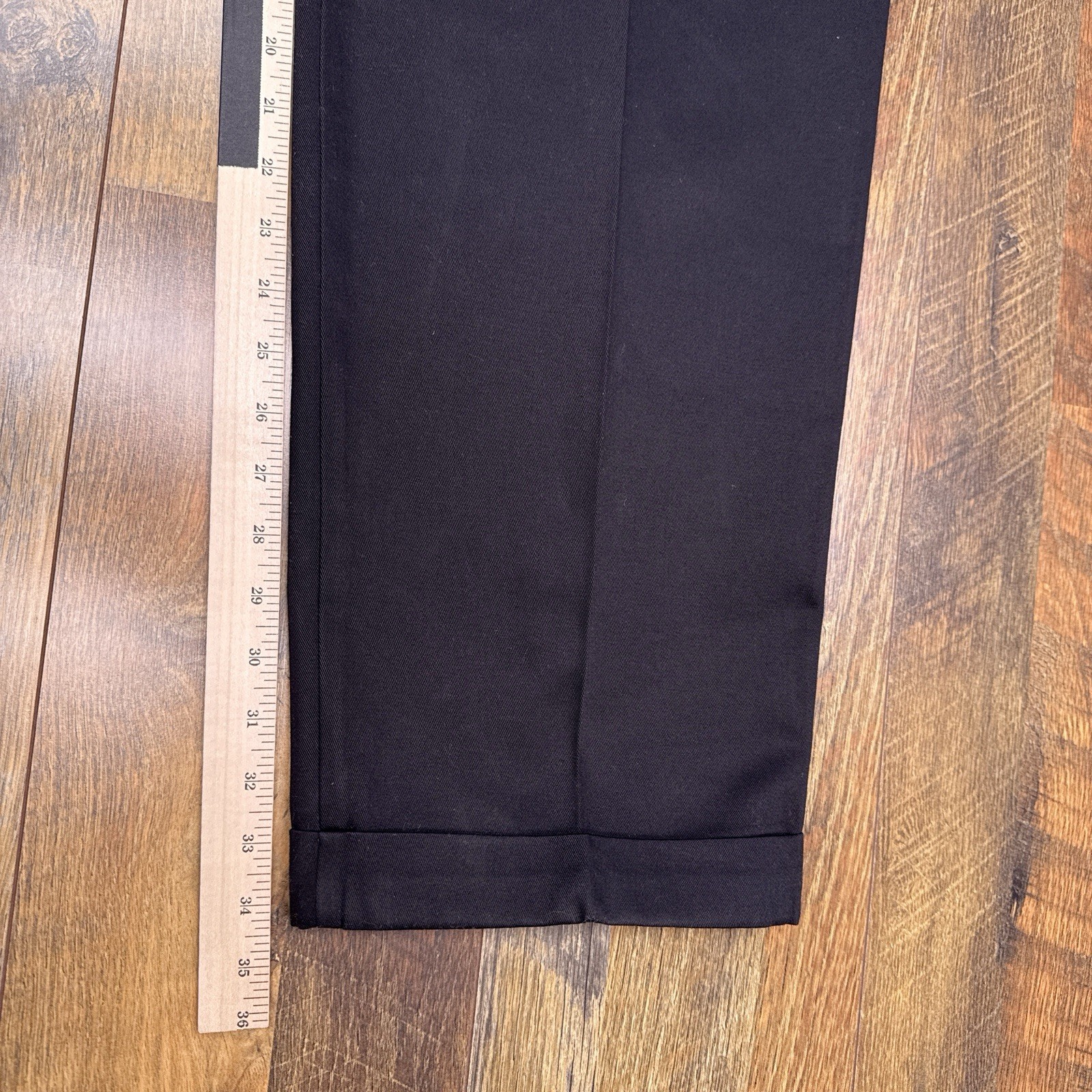 Savane Wrinkle Free Pants Mens 38×34 Black Permanent Crease Deep Dye New