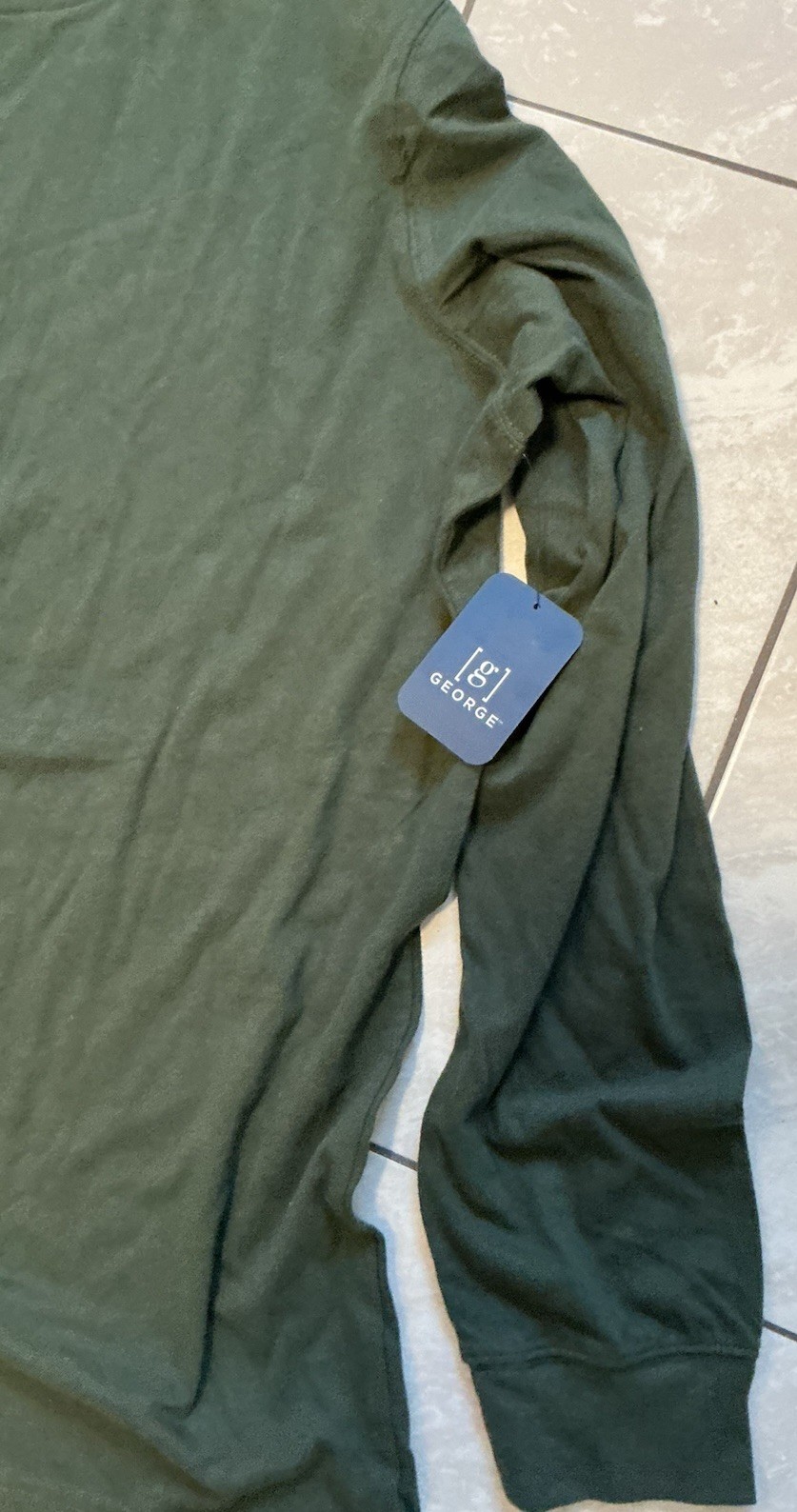 George Men’s T-Shirt Extra Large Olive Cotton Polyester Crew Neck