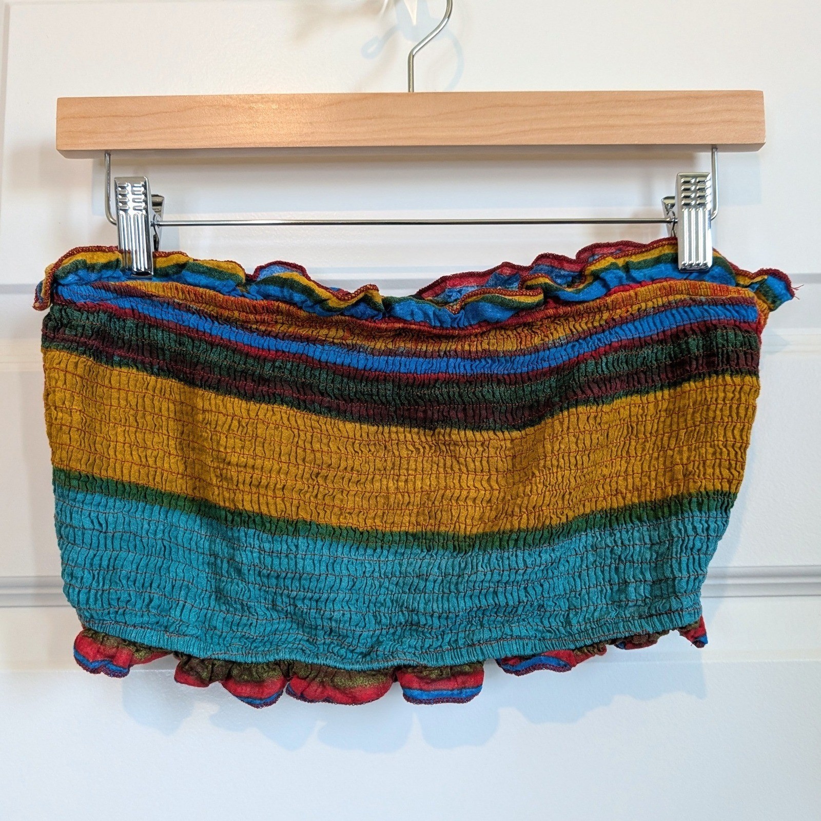 Cider Striped Smocked Tube Top