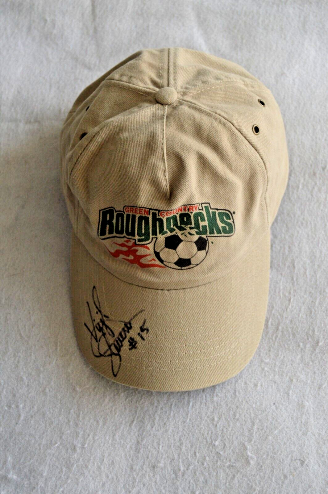 Green Country Roughnecks Soccer Hat Signature #15 Virgil Stevens