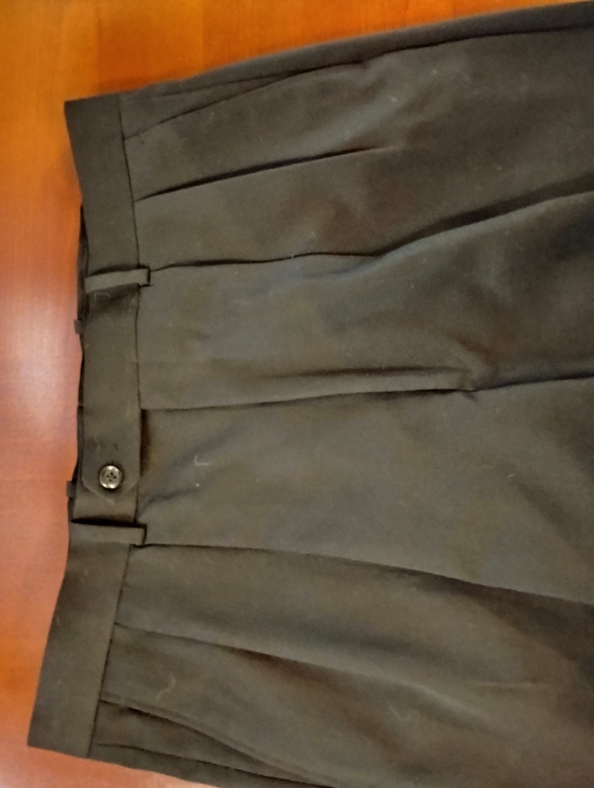 Corporate Image Pants Mens 36 Black Wool Dress Pleated Cuffed Formal Tom James