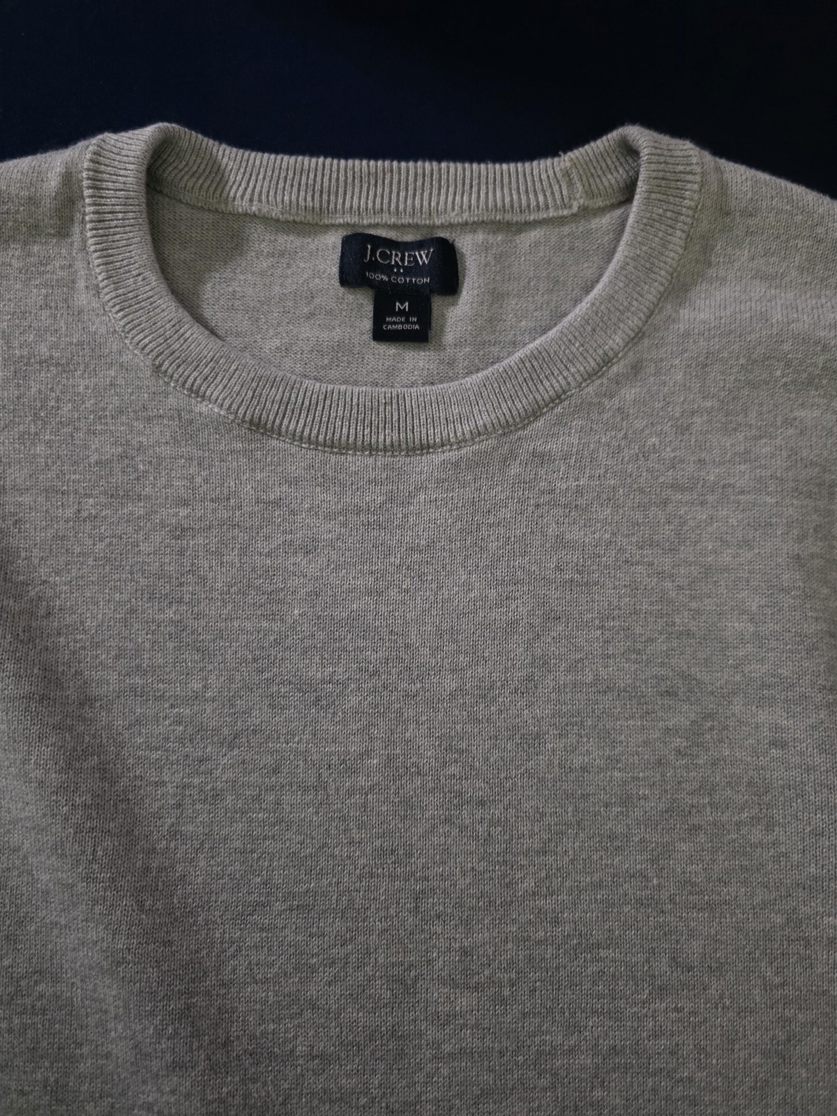 J Crew Sweater Tee Men Medium Heather Quarry Gray Cotton Crewneck Pullover AZ229