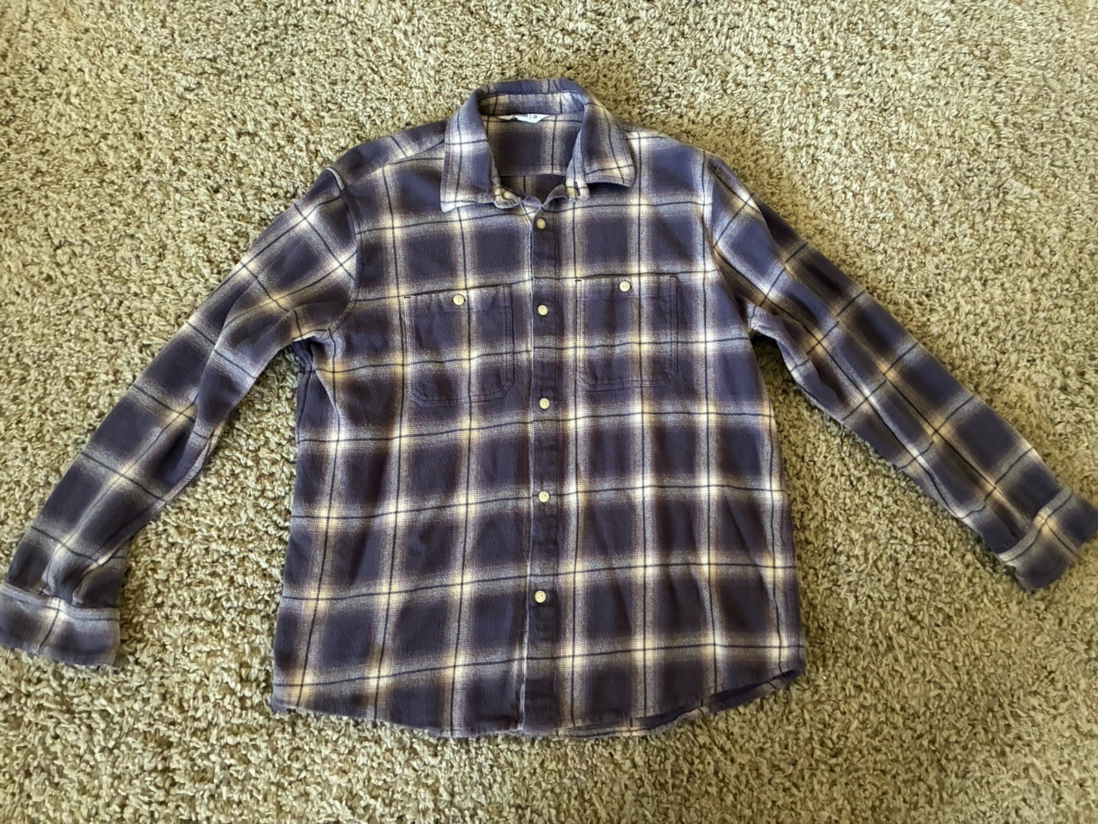 3Sixteen Flannel Shirt purple color Size 2XL