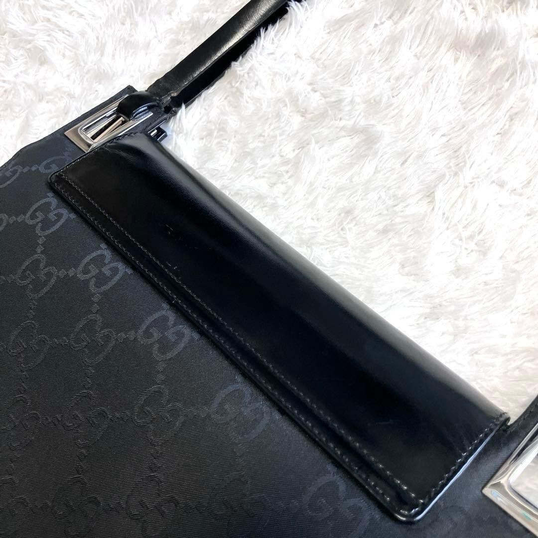 Gucci Shoulder Bag GG Pattern Leather Jacquard Woven Canvas