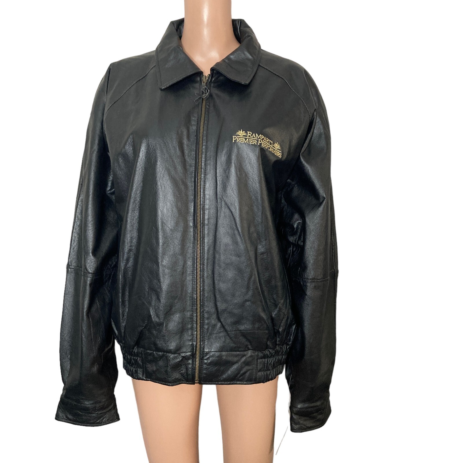 vintage burks bay leather jacket ramparts premier performers black new casino