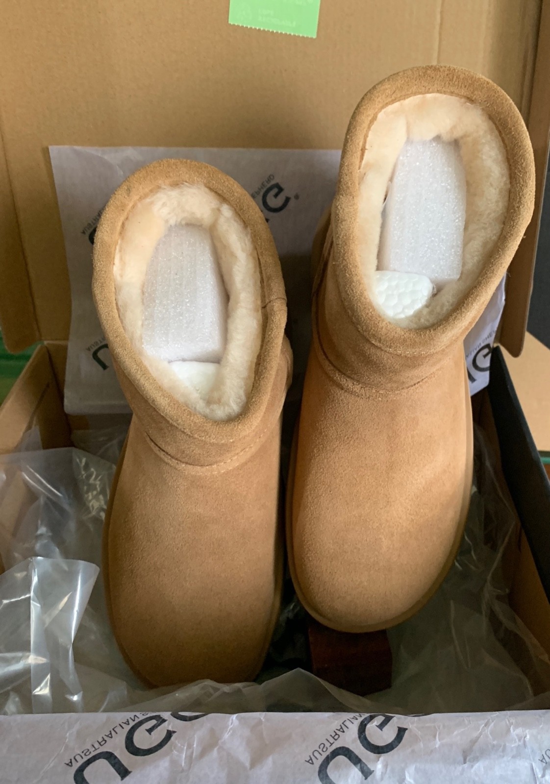 Ugg Express Chestnut Salma Mini Ugg Boots Size US/AU 7 8 EU 38 39 100% Sheepskin