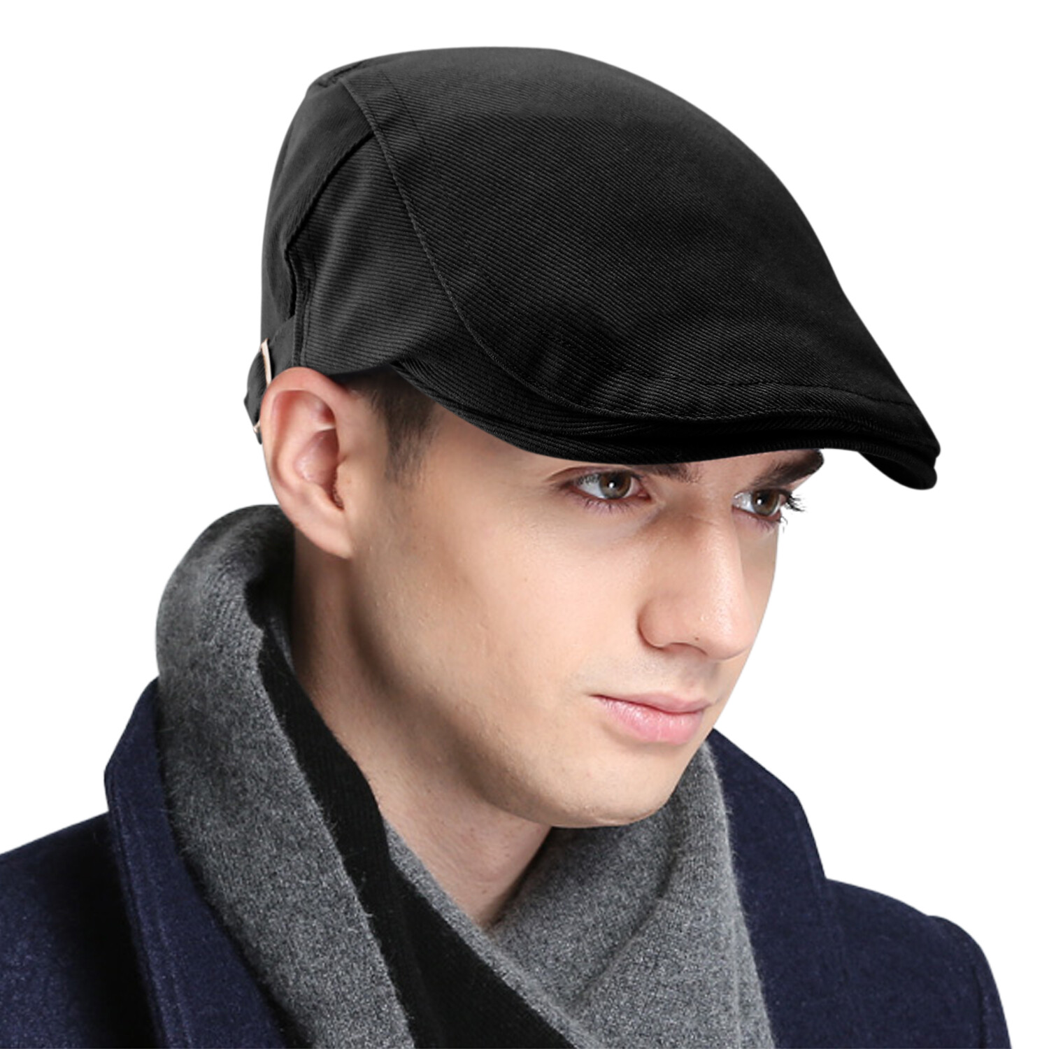 Solid Cotton Gatsby Cap Mens Ivy Hat Golf Driving Sun Flat Cabbie Newsboy Summer